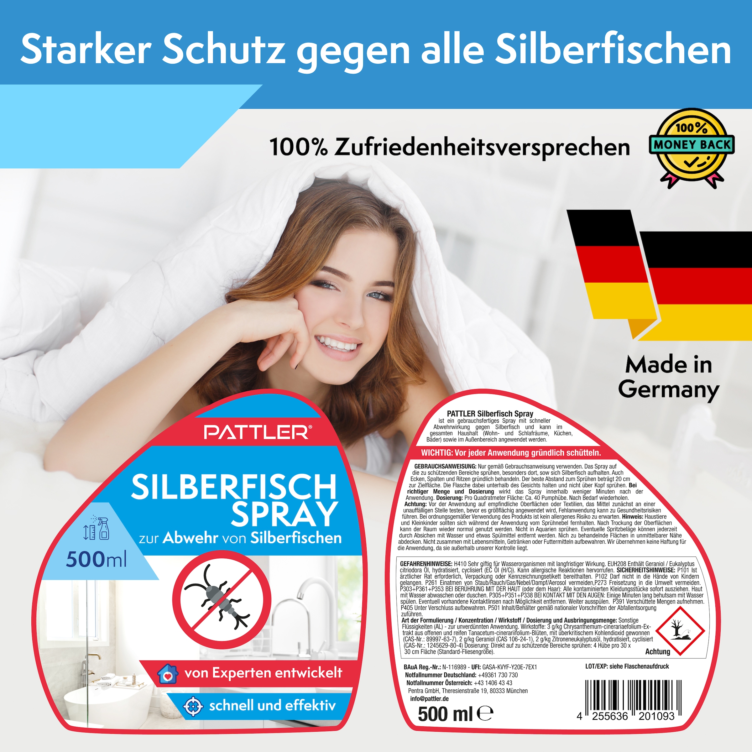 Pattler Insektenspray »Bekämpft Silberfische zuverlässig« 500 ml