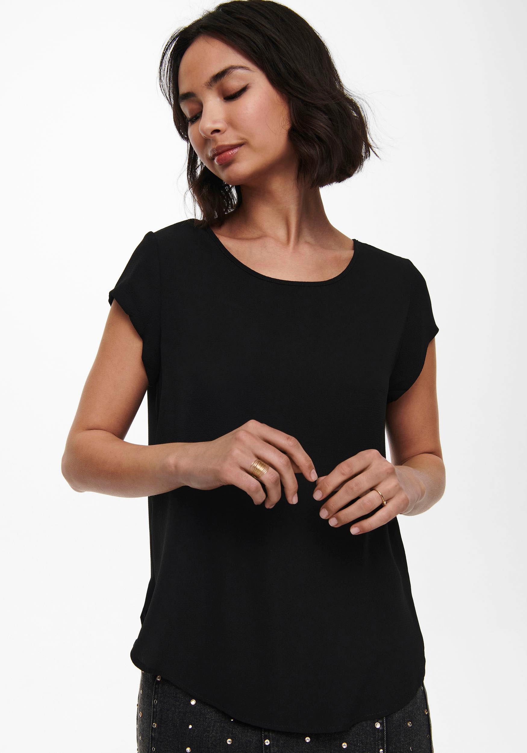 ONLY Kurzarmbluse »ONLVIC S/S SOLID TOP NOOS PTM«