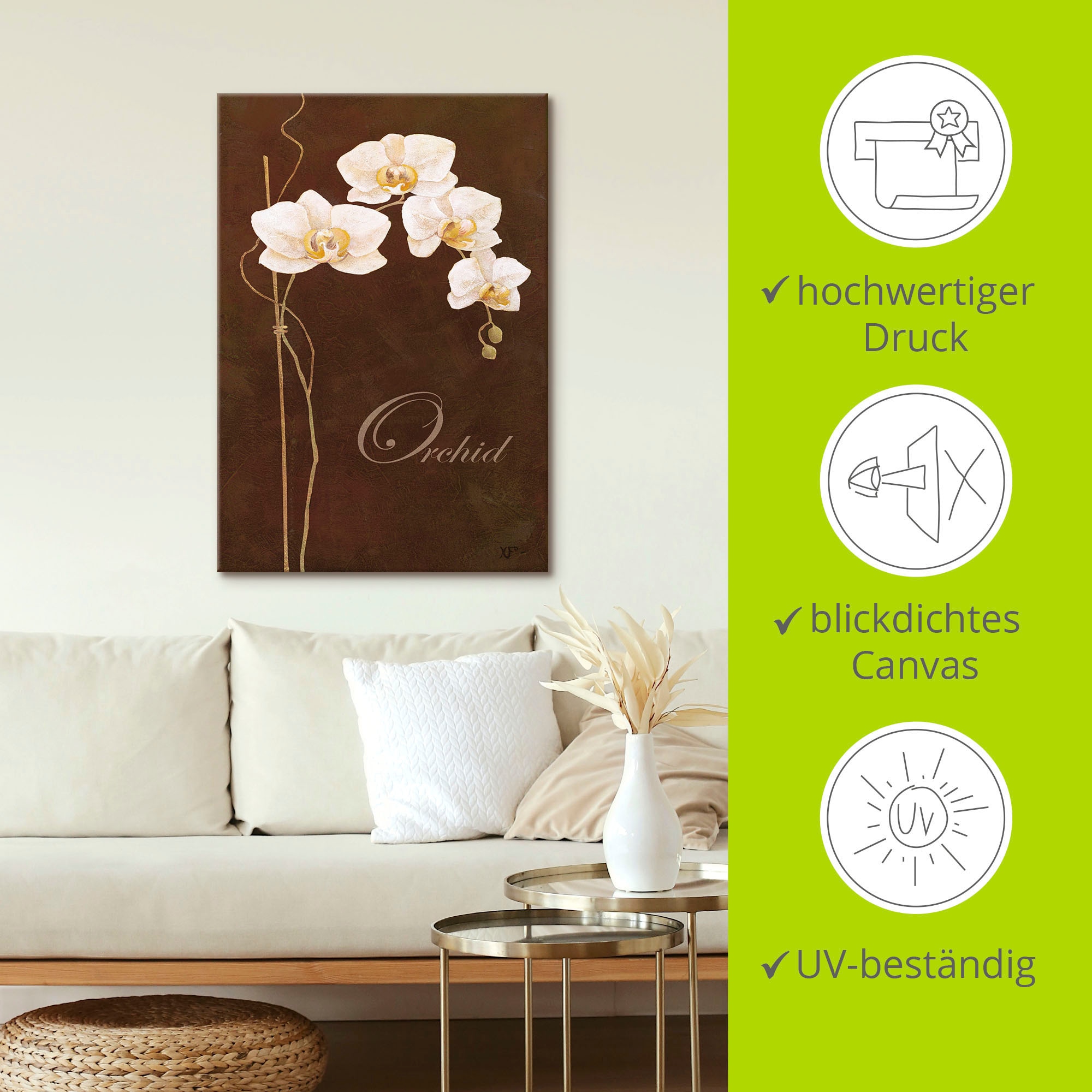 Artland Wandbild »Zarte Orchidee«, Blumen, (1 St.), als Leinwandbild, Poster in verschied. Größen