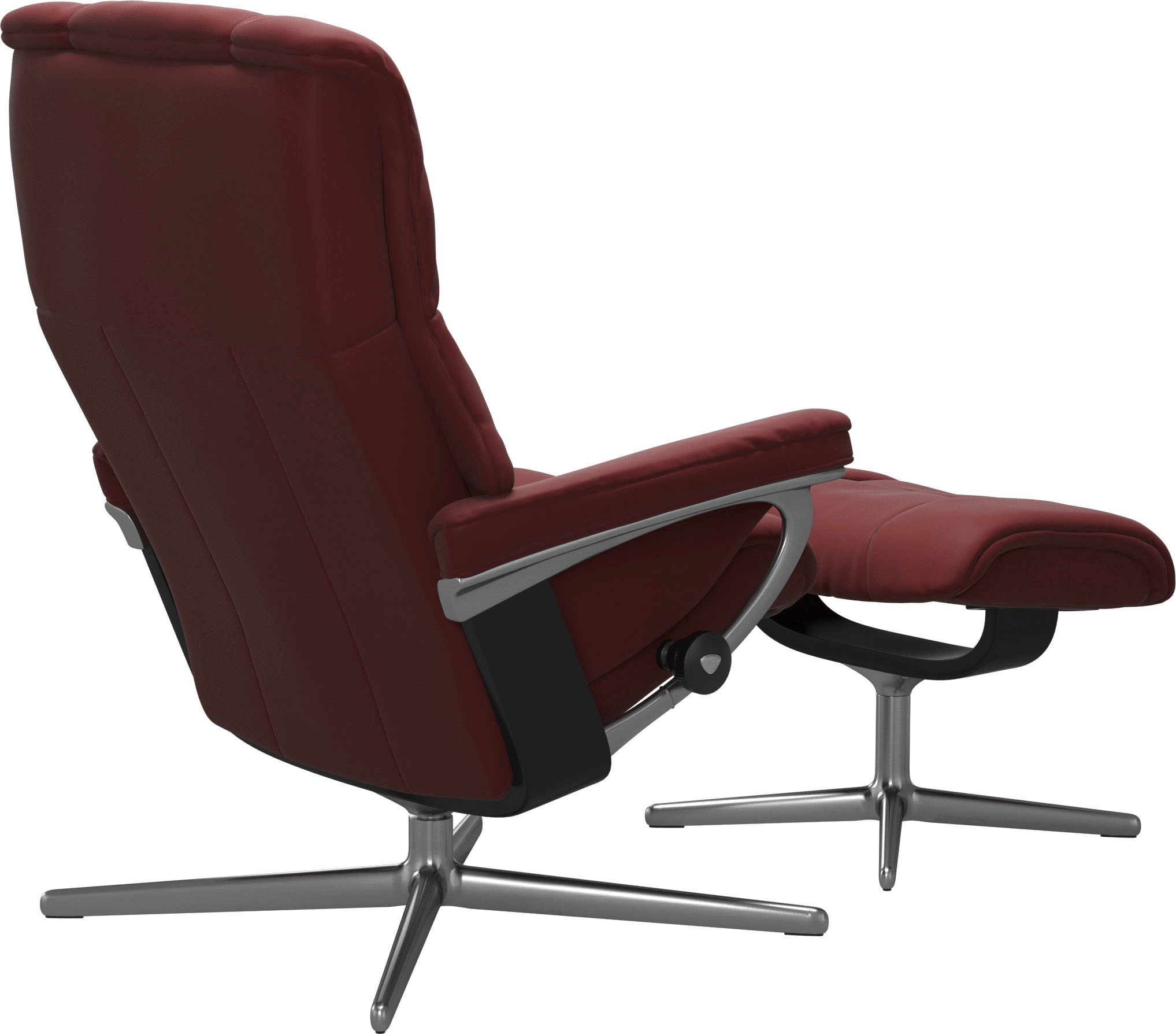 Stressless® Relaxsessel »Mayfair«, (Set, Relaxsessel mit Hocker), mit Hocker, mit Cross Base, Größe S, M & L, Holzakzent Schwarz