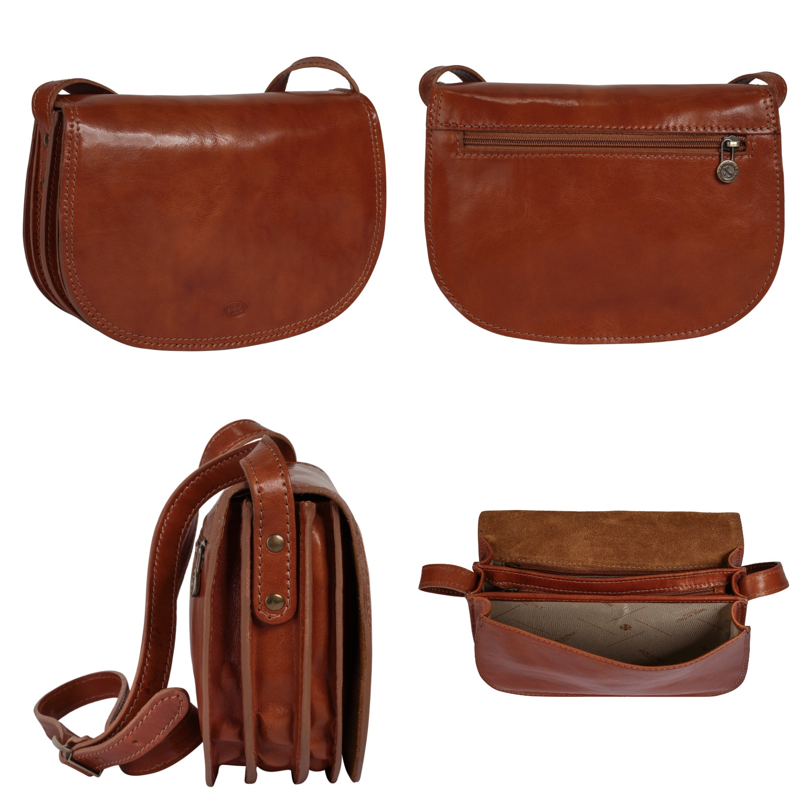 Piké Umhängetasche, echt Leder, Made in Italy
