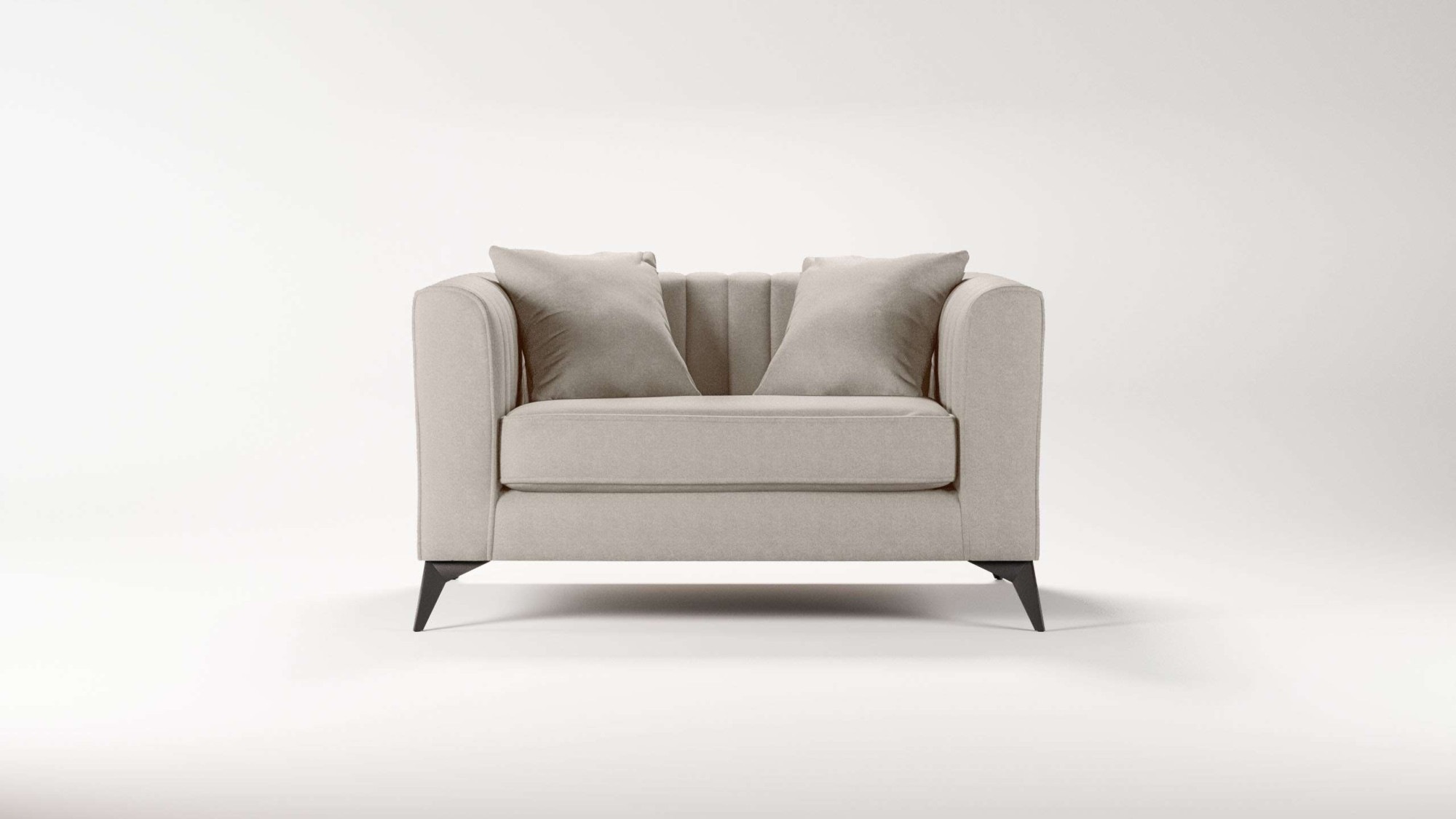 Places of Style Loveseat »MATTHEW Loungesessel, Maße B/T/H: 130/86/74 cm«, incl. Zierkissen, feine Steppung im Rücken, belastbar bis 200kg
