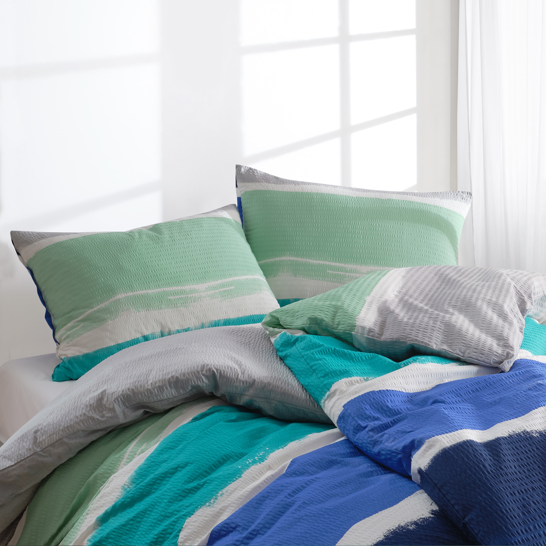 Florella Bettwäsche »»Area nautic « Soft-Seersucker,  100% Baumwolle«