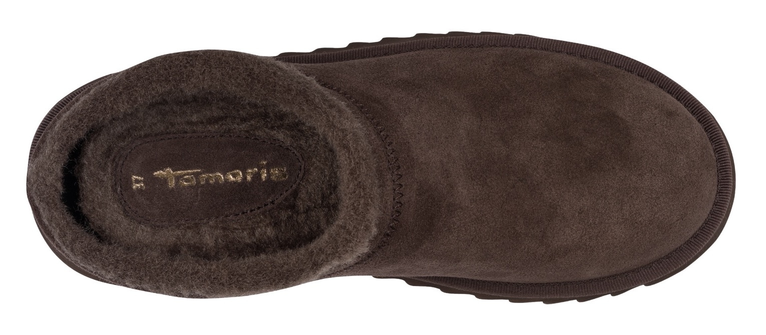 Tamaris Hausschuh  , Clogs, Bequemschuh mit Fellimitat-Kragen