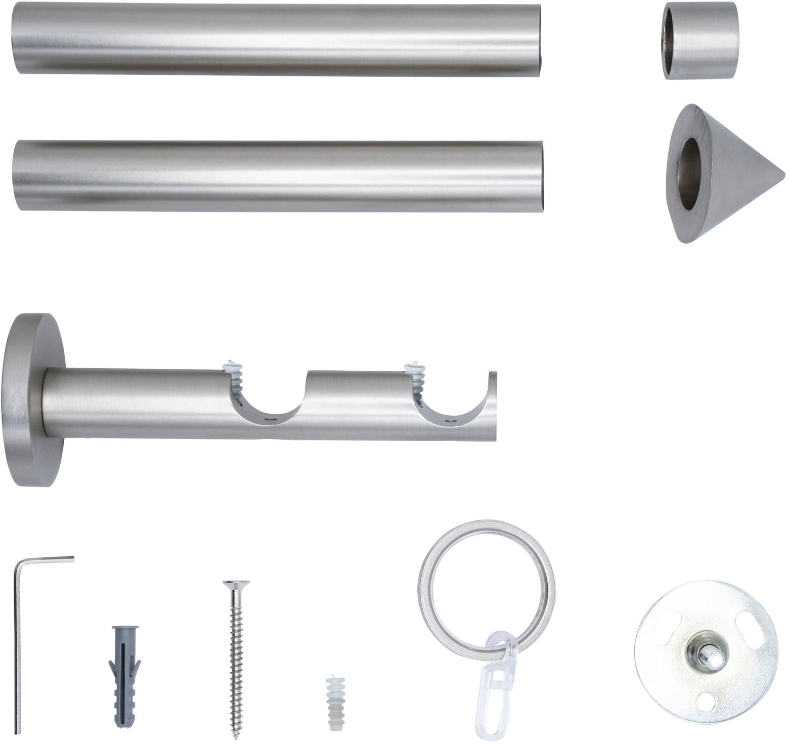 mydeco Gardinenstange »20mm Cone Wandträger 12 cm«, 2 läufig-läufig, Fixmaß