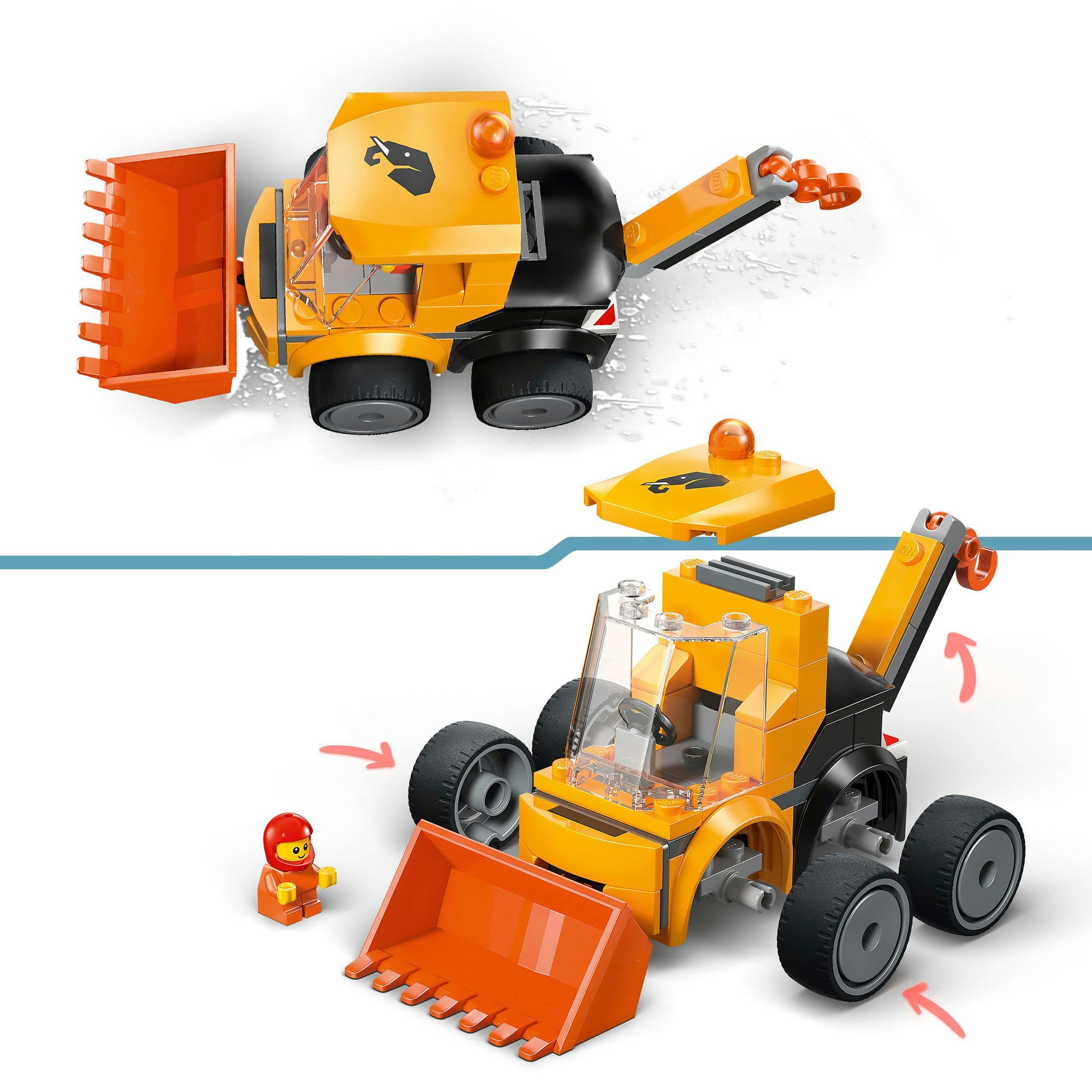 LEGO® Konstruktionsspielsteine »Coole Flitzer – Radlader (60483), LEGO City« Made in Europe