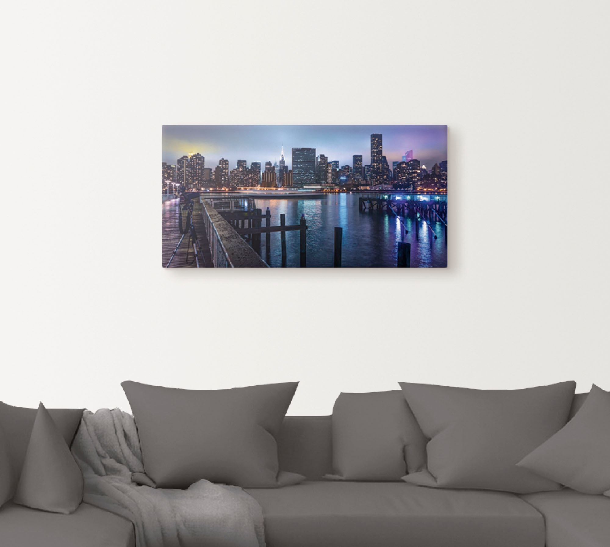 Artland Wandbild »New York Manhattan im Abendlicht«, Amerika, (1 St.), als Leinwandbild, Poster in verschied. Größen