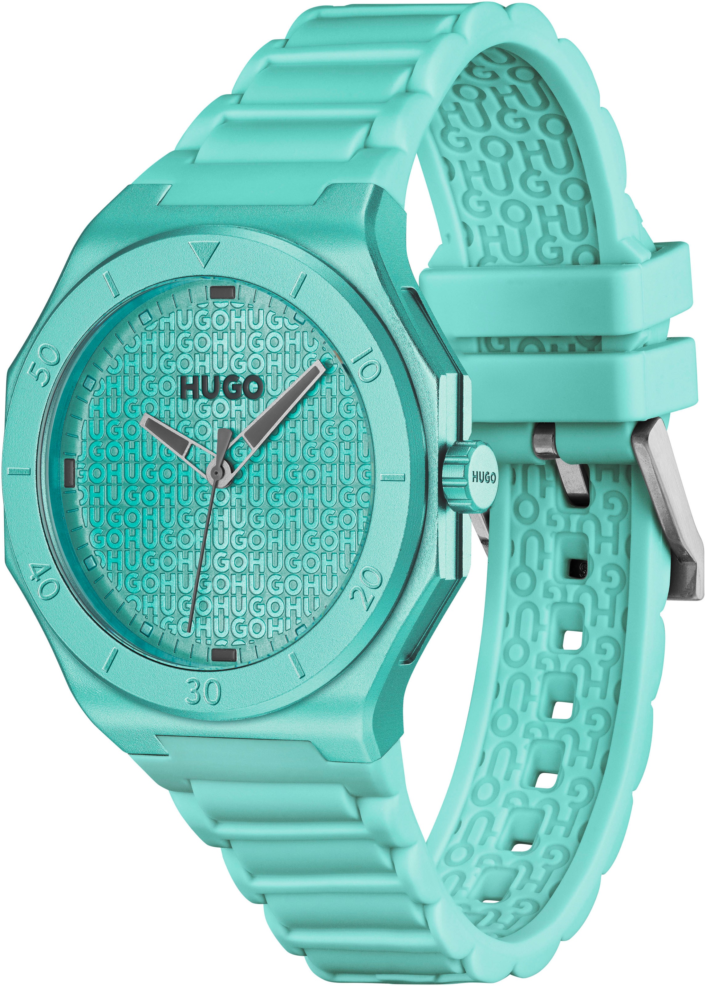 HUGO Quarzuhr »#GRAIL LIGHT« Armbanduhr, Herrenuhr, Silikonarmband, analog
