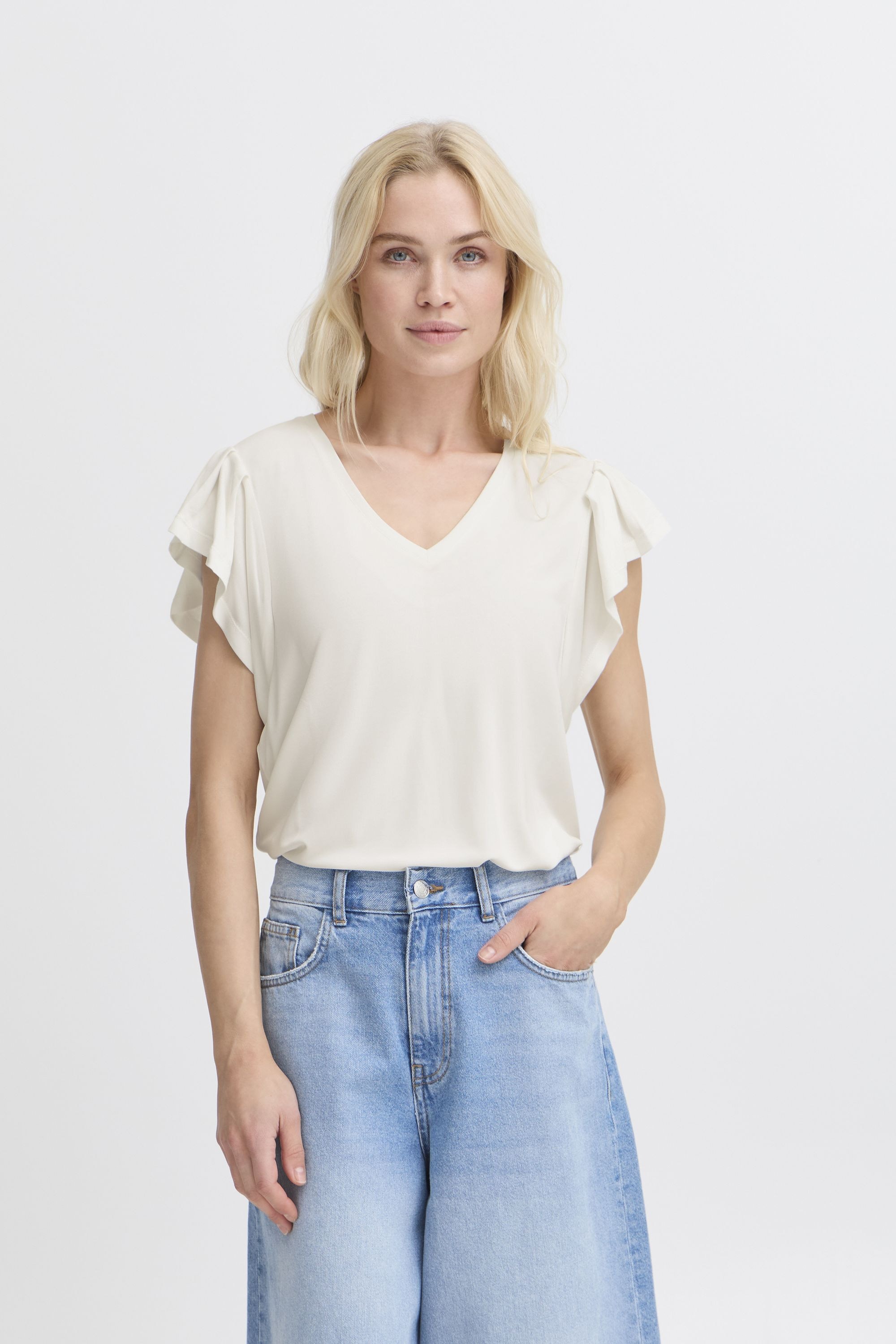 b.young V-Shirt »V-Shirt BYPERL RUFFLE«
