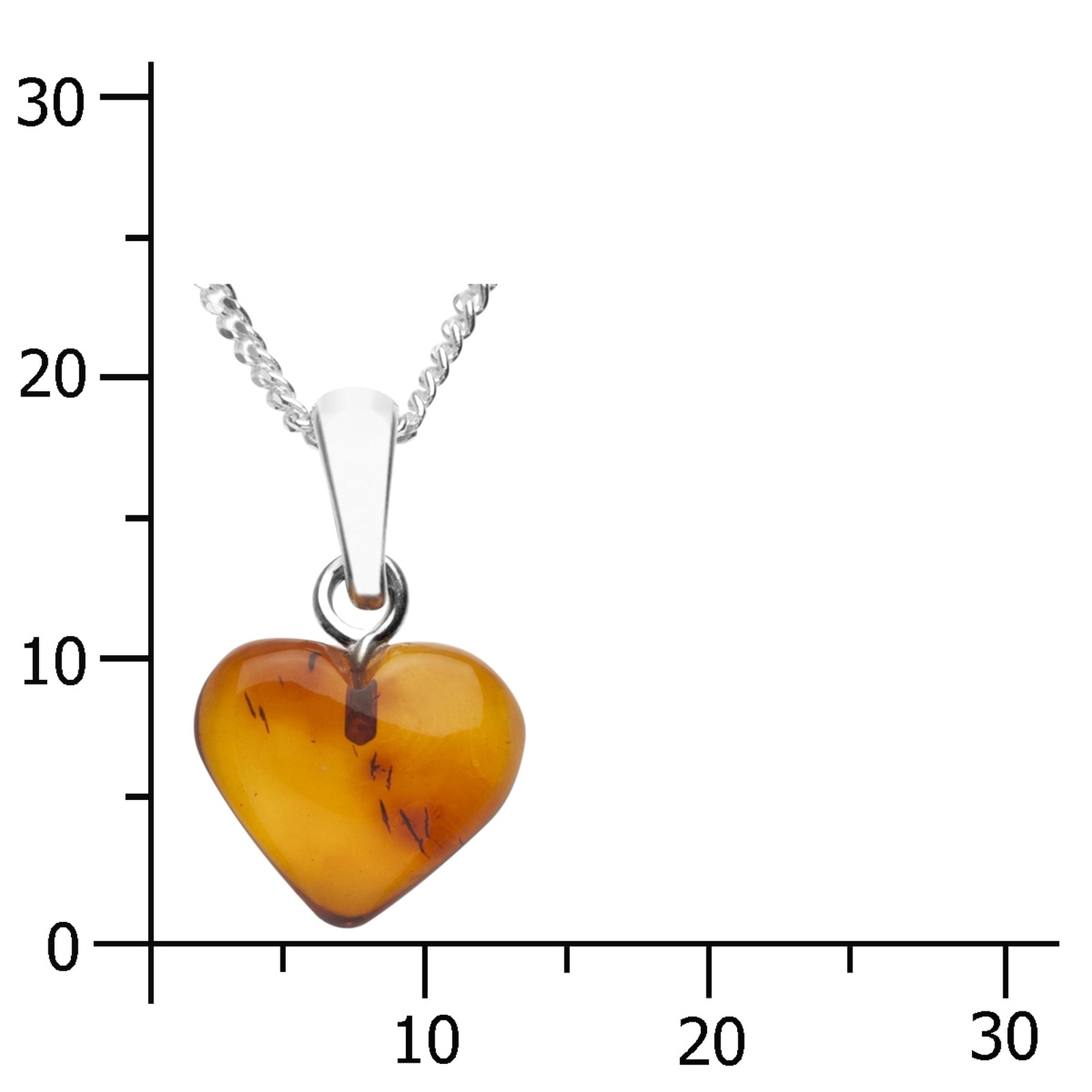 OSTSEE-SCHMUCK Kette mit Anhänger »- Herz 11 mm - Silber 925/000 - Bernstein«