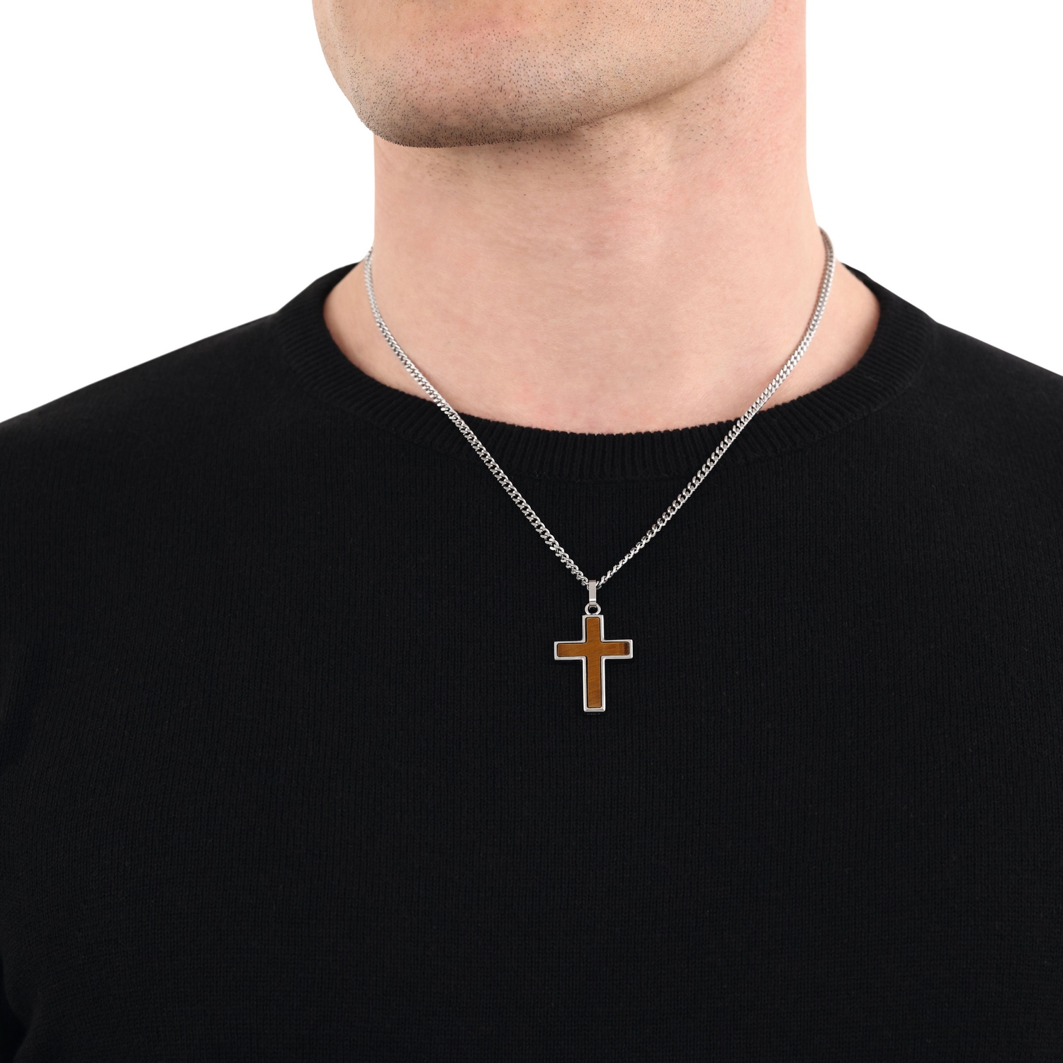 Amor Kreuzanhänger »Schmuck, Geschenk« ()  mit Tigerauge