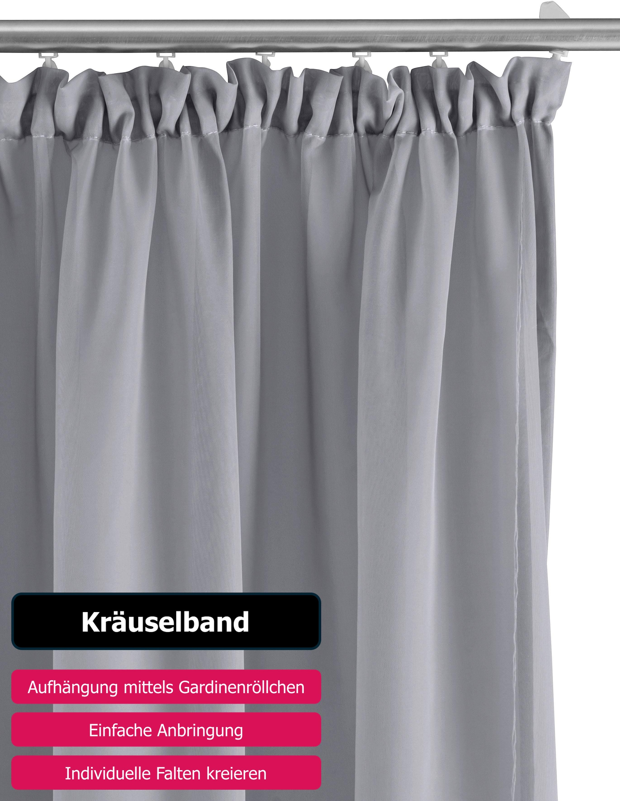 my home Gardine »XANA mit Ösen, Kräuselband oder Schlaufen«, (1 St.)