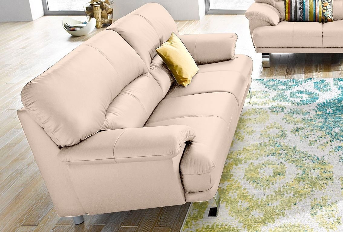 TRENDMANUFAKTUR 3-Sitzer »Cecilia, in italienischem Design, bequem«, mit Chromfüßen