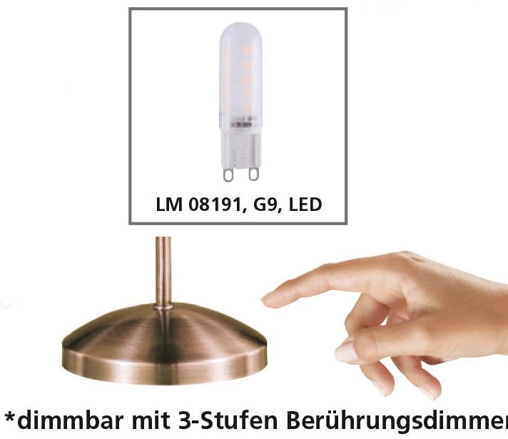 Paul Neuhaus LED Tischleuchte »Pino«, 1 flammig, Leuchtmittel G9 | LED wechselbar, 3-Stufen Touchdimmer; flexibel verstellbar