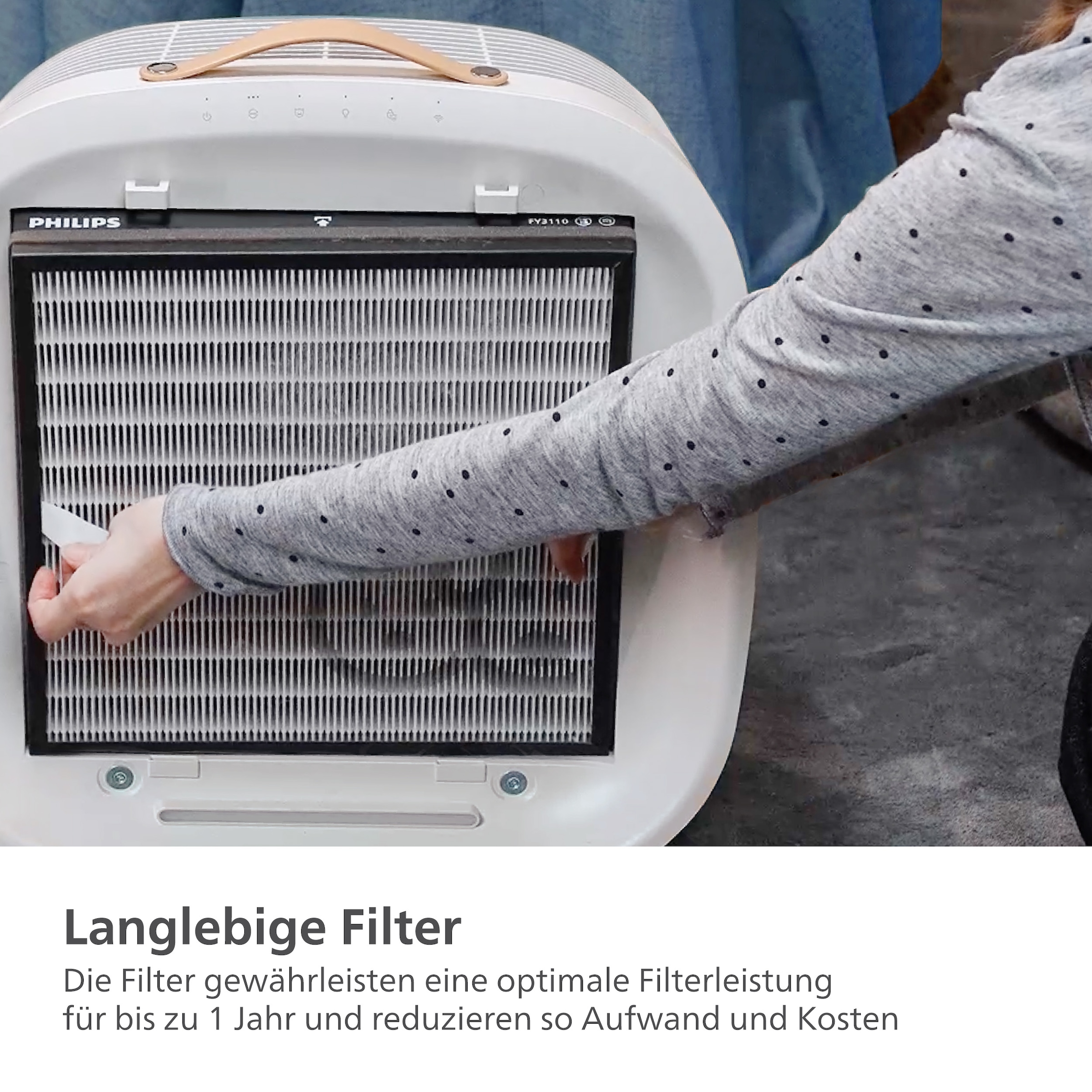 Philips Ersatzfilter »FY3110/00 HEPA NanoProtect Filter« 1 tlg. tlg. bis zu 1 Jahr verwendbar, entfernt Tierhaare und Gerüche