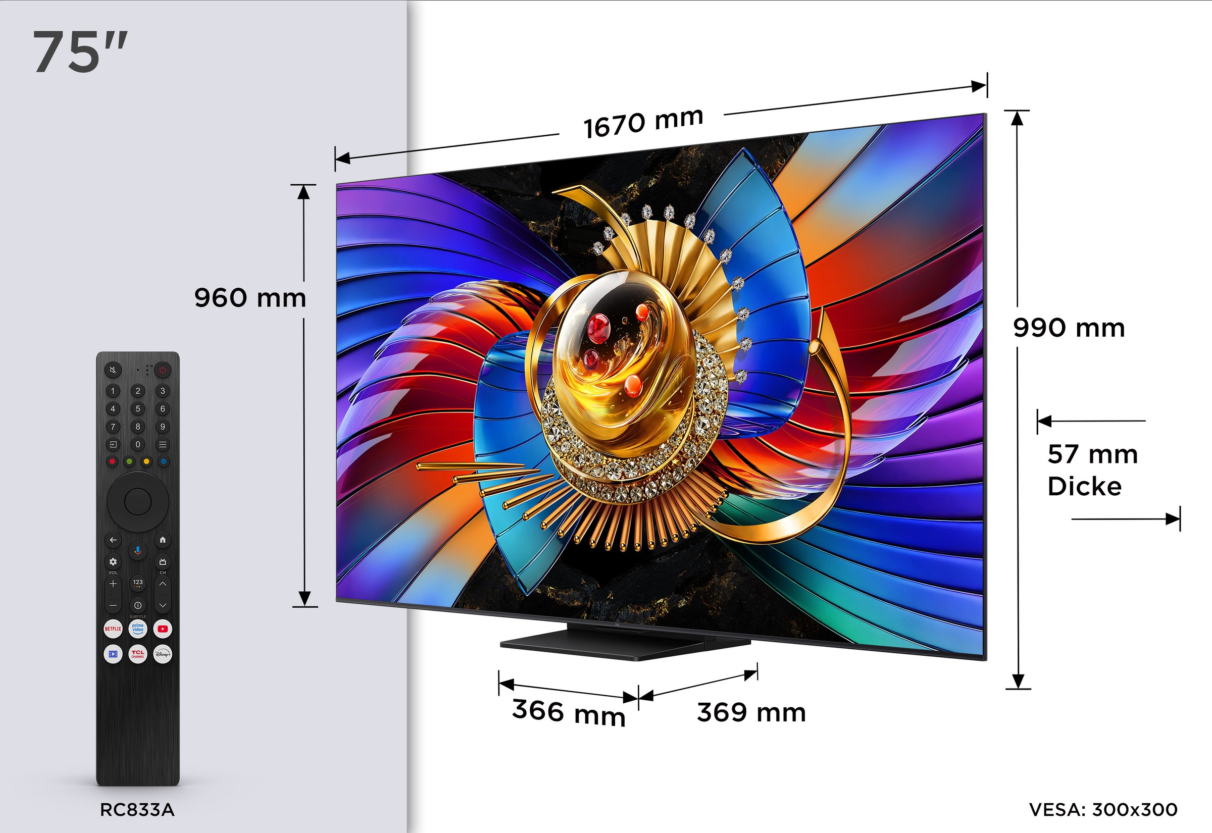 TCL QLED Mini LED-Fernseher »75Q7D ProX1« 189 cm/75 ″