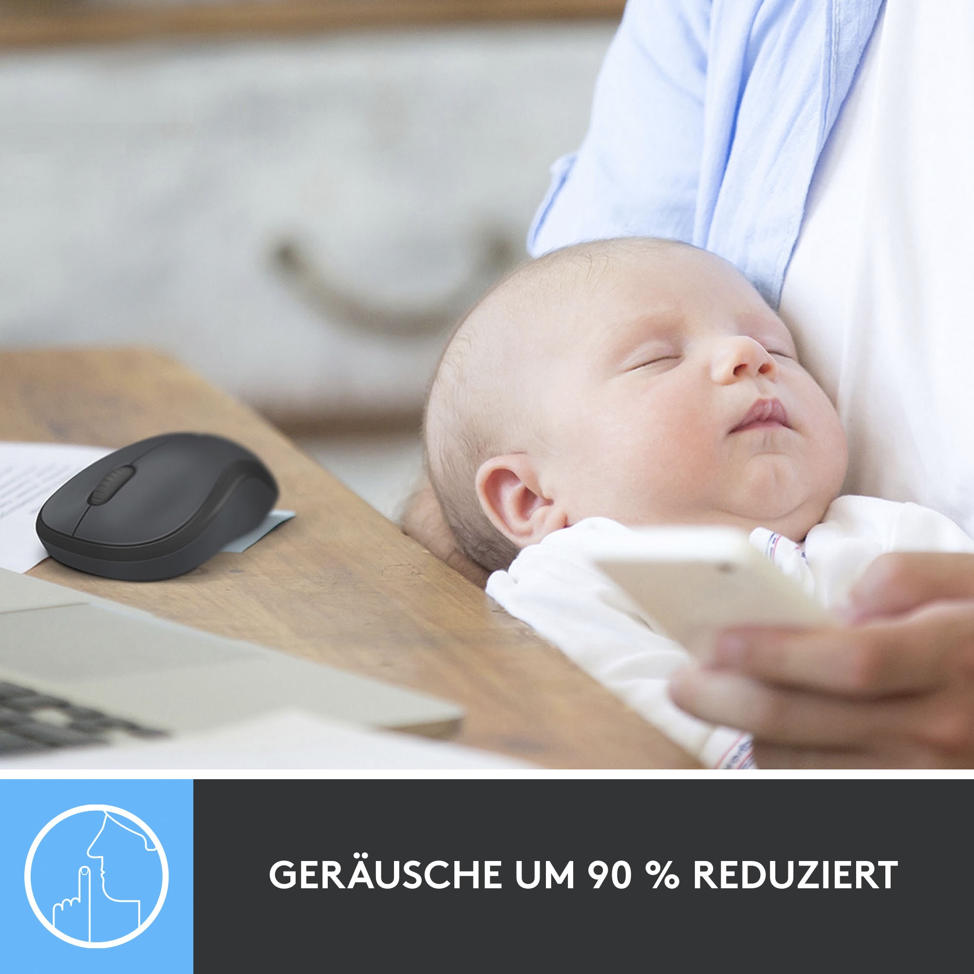 Logitech Maus »M220 SILENT Kabellose Maus, Für Links- & Rechtshänder«, RF Wireless