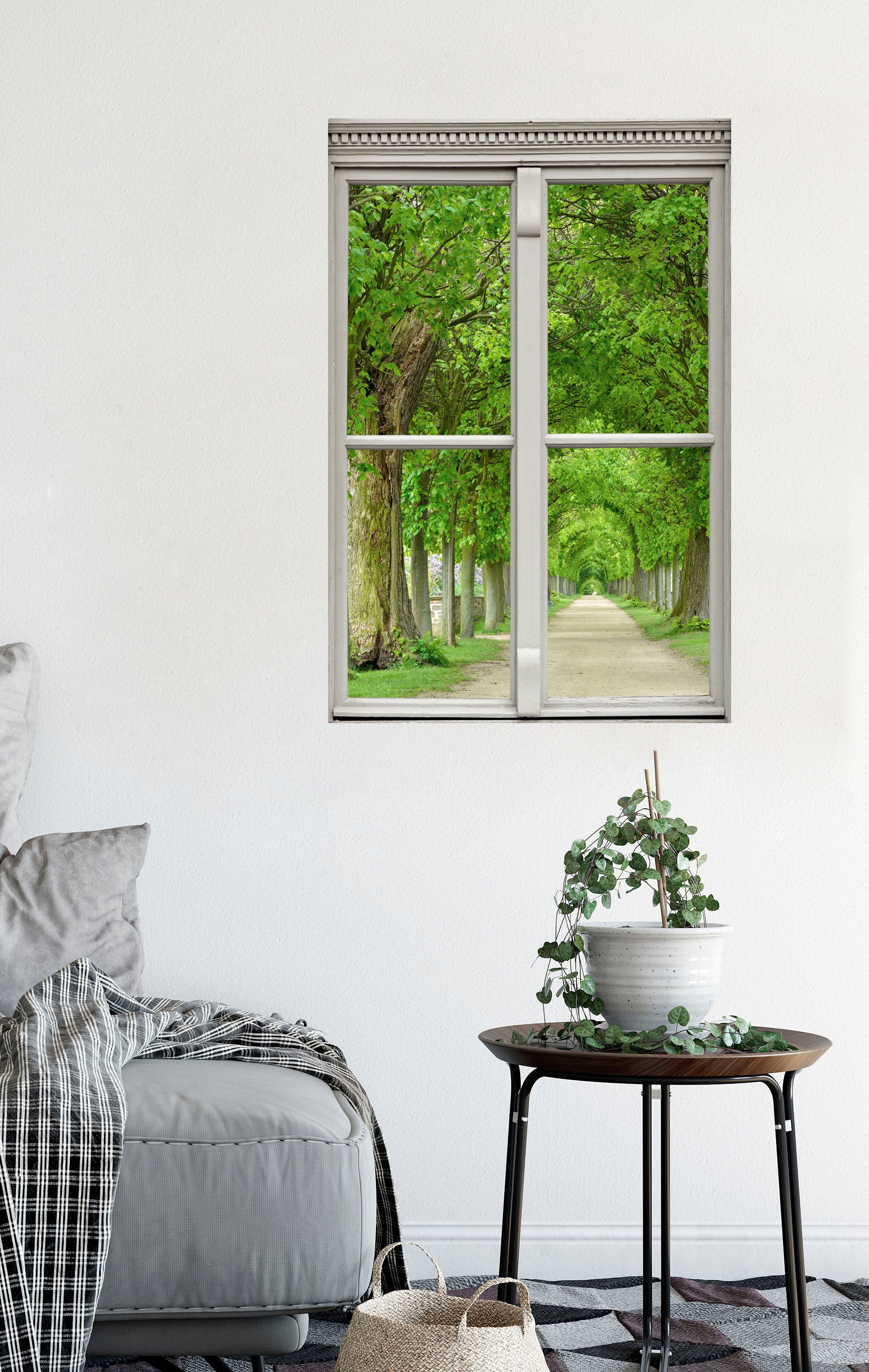 queence Wandsticker »Allee« Wandsticker, Wandbild, selbstklebend, 3D, Fenster