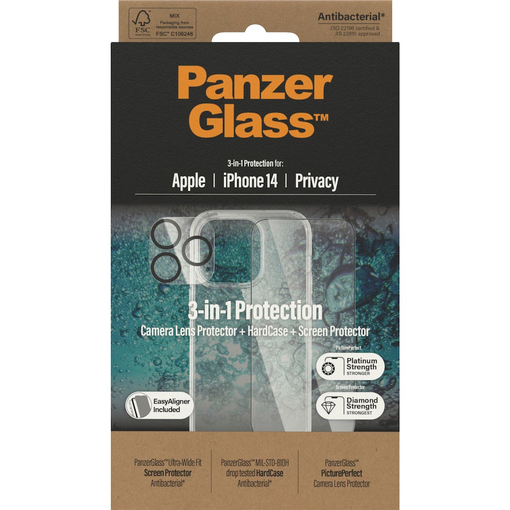 PanzerGlass Displayschutzglas »Set: Privacy Glass+Case - iPhone 14 6,1«