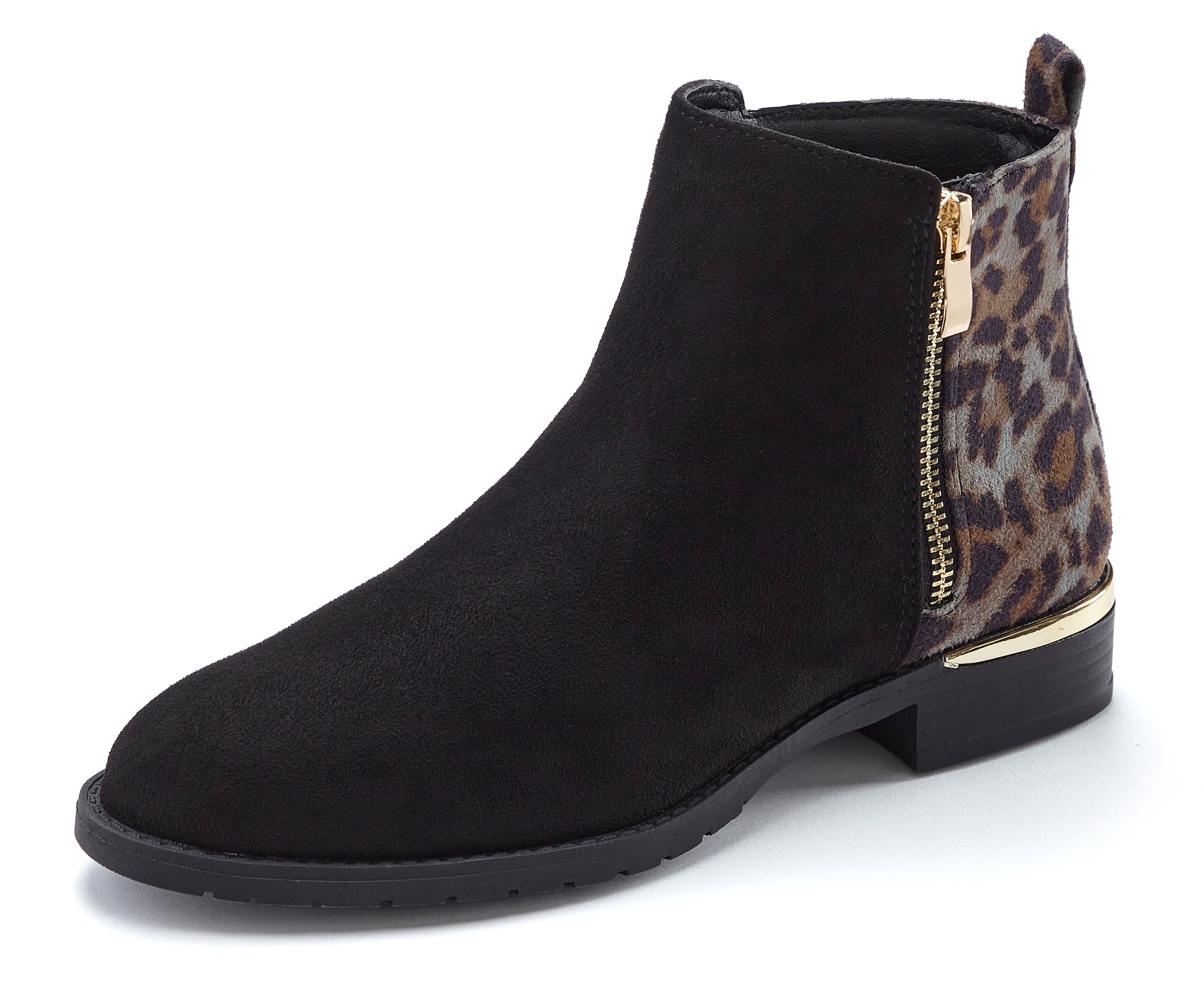 LASCANA Stiefelette »Ankle Boots, Stiefel«  mit Leo-Print VEGAN