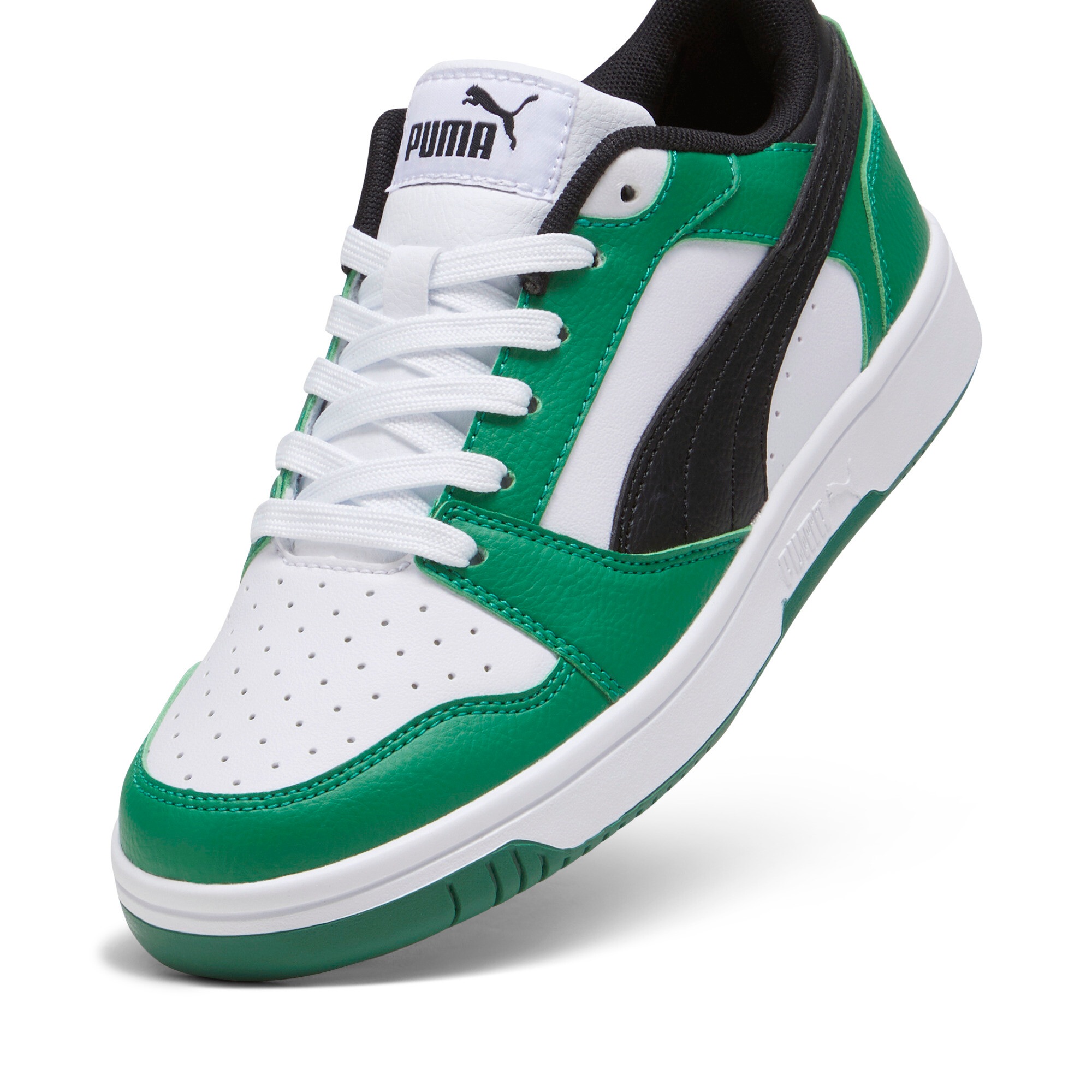 PUMA Sneaker »REBOUND V6 LO JR«  mit Schnürverschluss, dämpfendes Fußbett, aus Synthetik