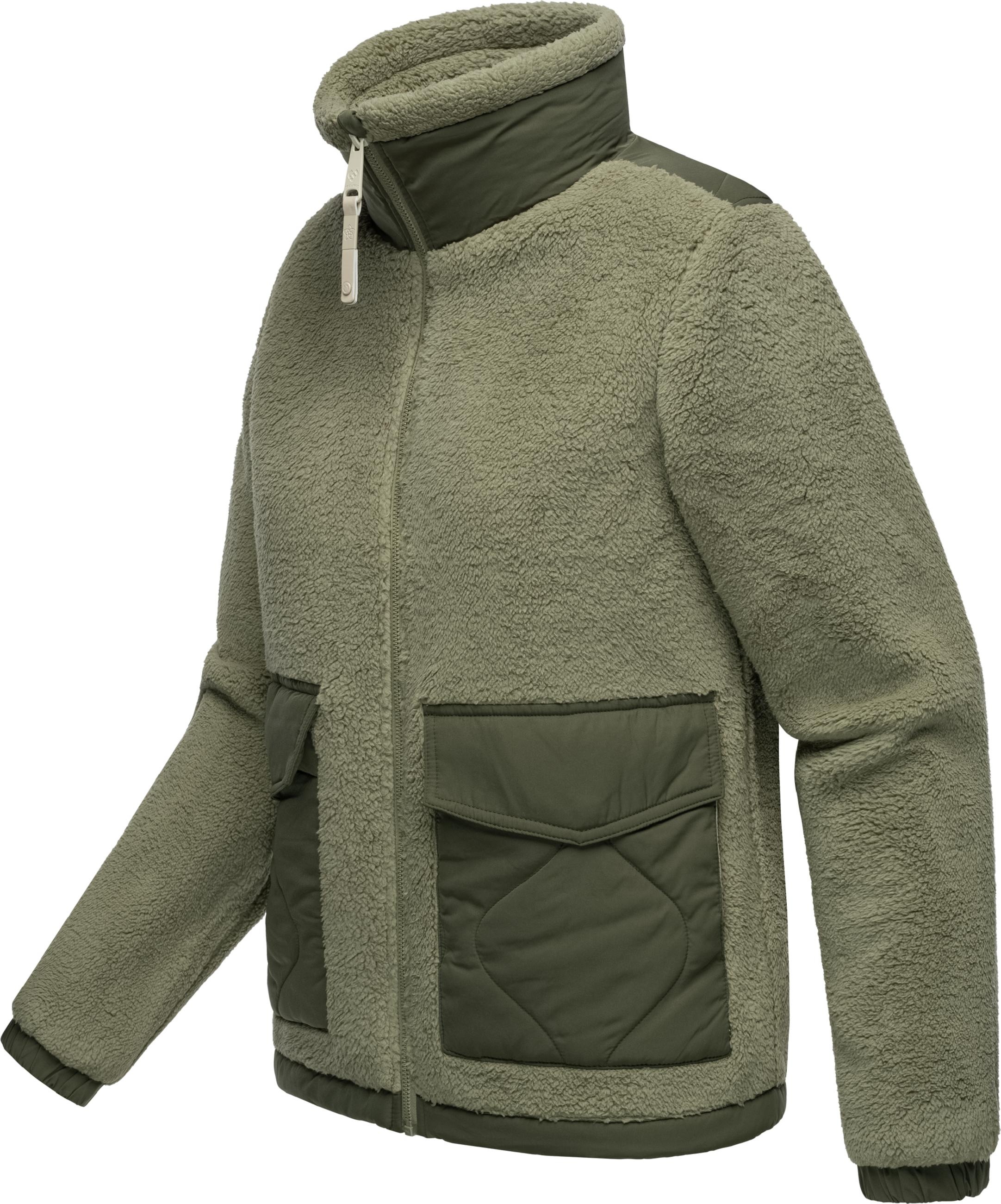 Ragwear Sweatjacke »Plüschjacke Arctika«, Flauschige Übergangsjacke aus Teddyfleece