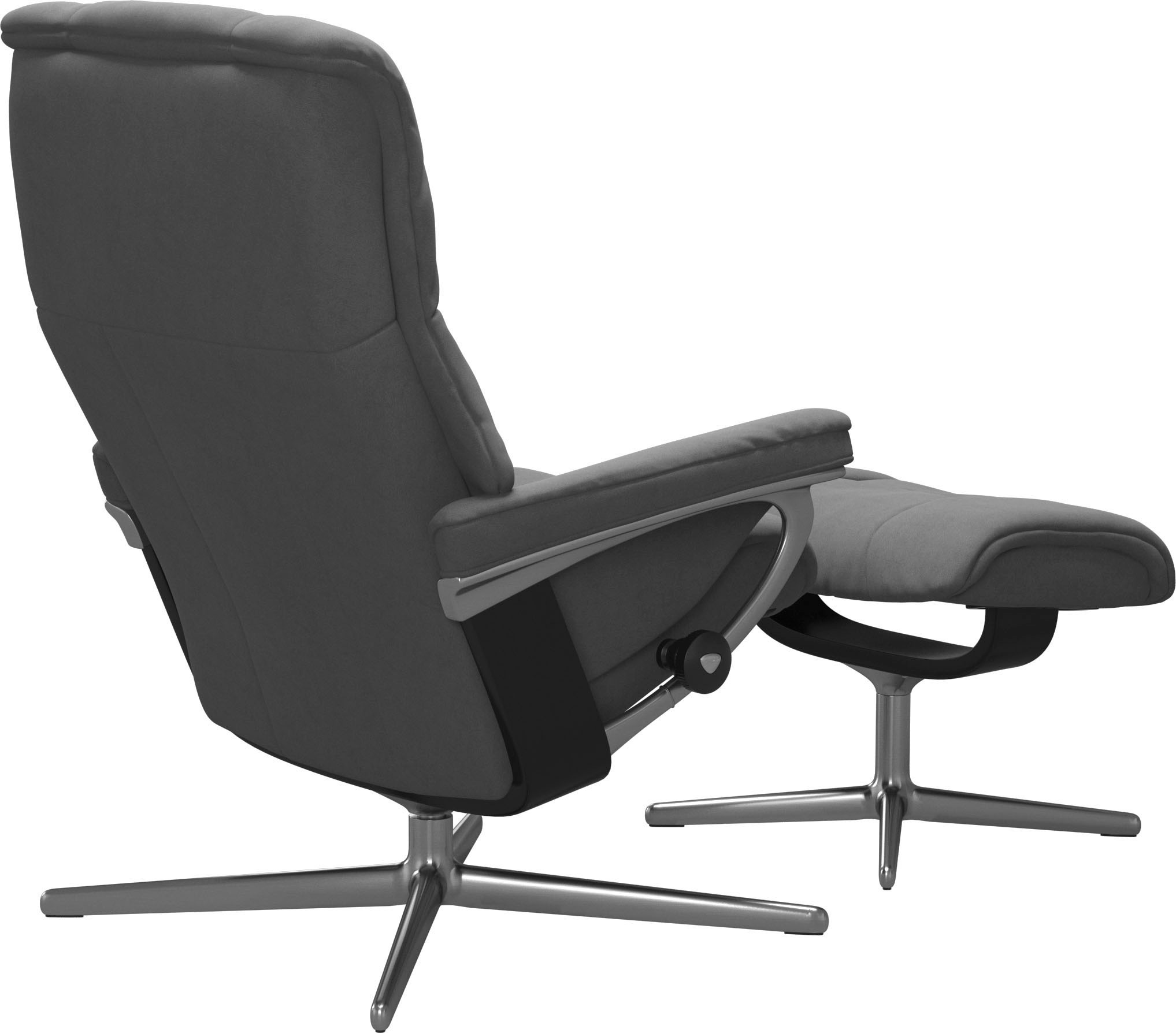 Stressless® Relaxsessel »Mayfair«, (Set, Relaxsessel mit Hocker), mit Hocker, mit Cross Base, Größe S, M & L, Holzakzent Schwarz