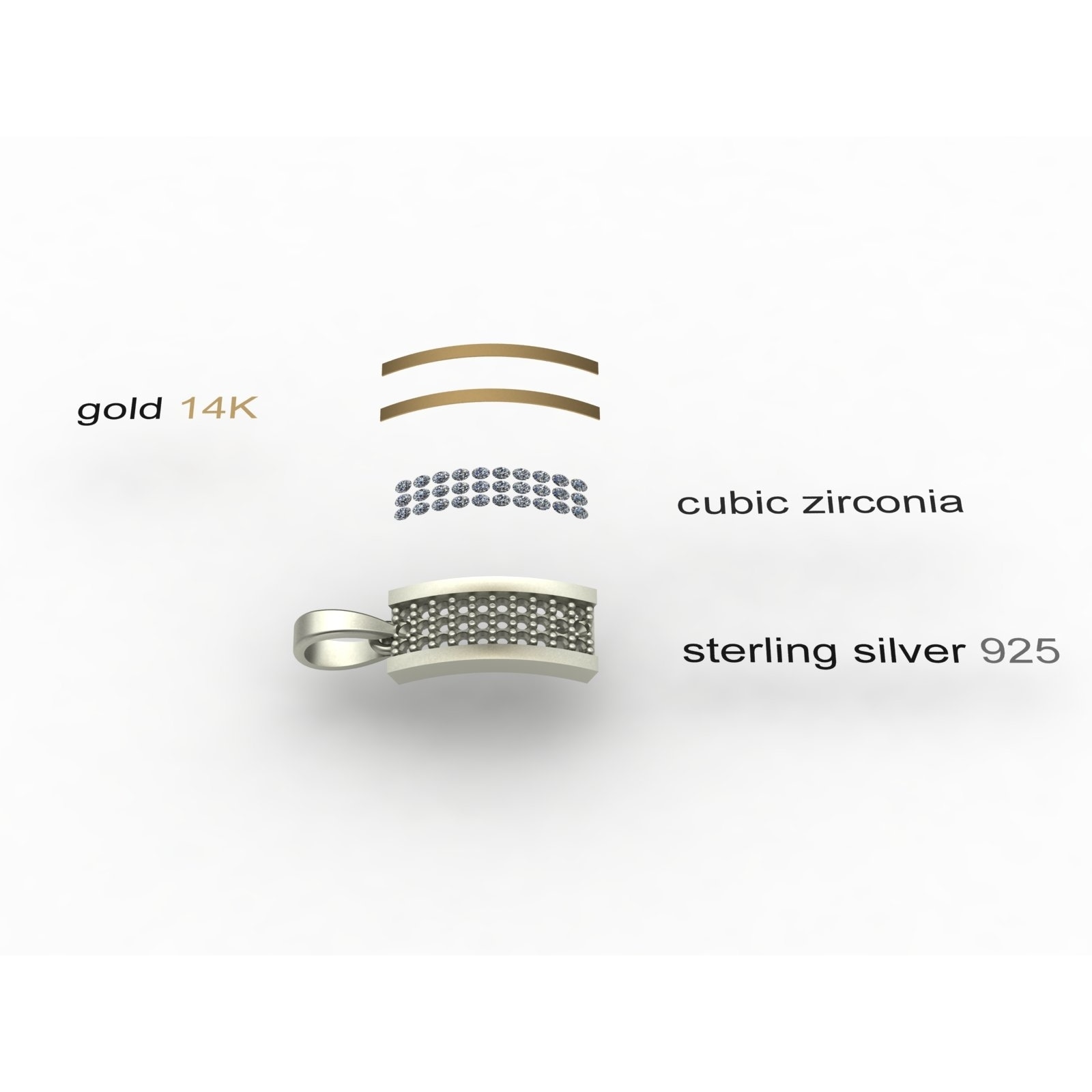 OSTSEE-SCHMUCK Kettenanhänger »- Sunny Exklusiv - Silber 925/000 & Gold 585/000 - Zirkonia«
