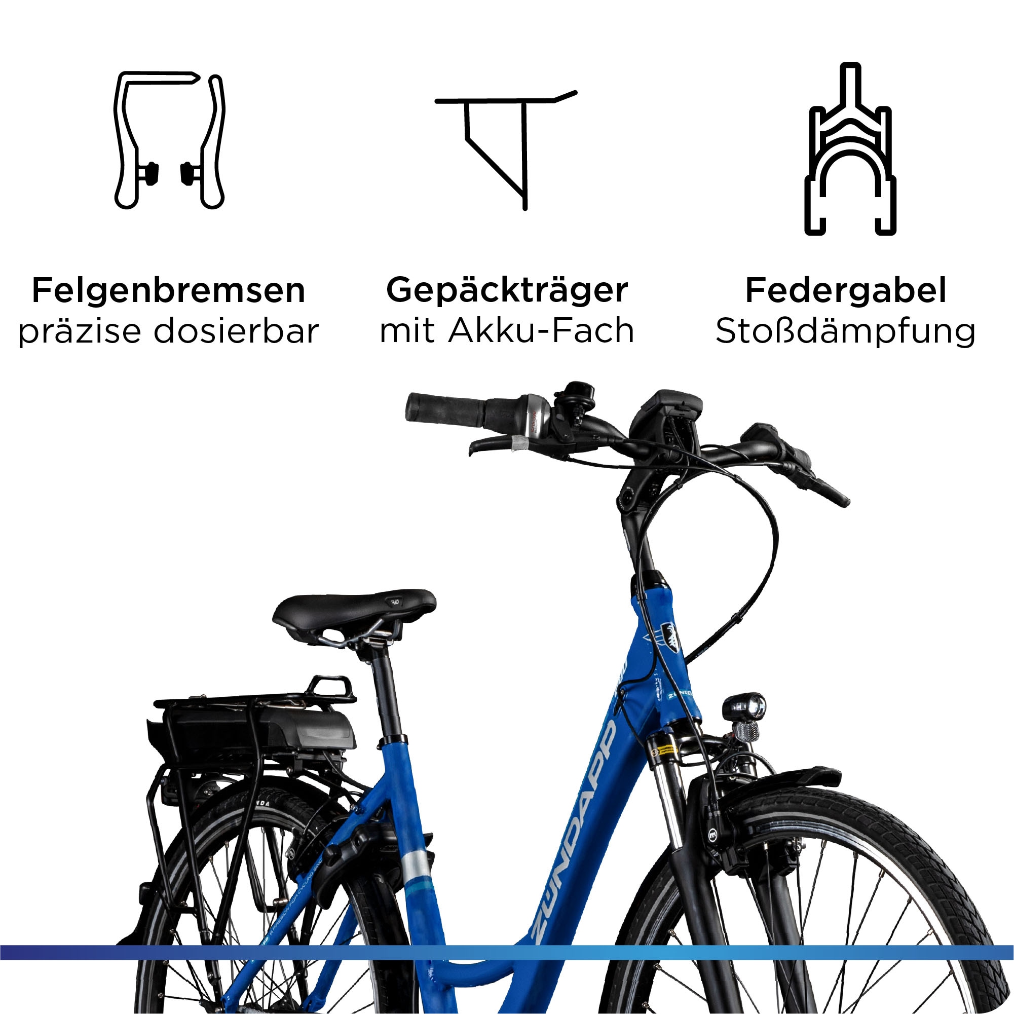 Zündapp E-Bike »X200«, 7 Gang, Shimano, Nexus, Mittelmotor 250 W, Pedelec, Elektrofahrrad für Damen u. Herren