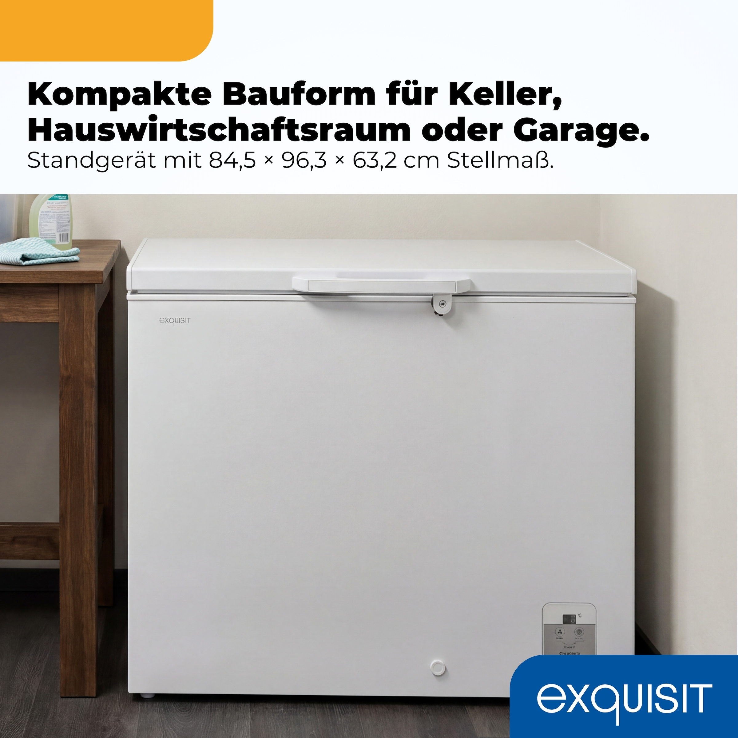 exquisit Gefriertruhe »GT220-HE-010A weiss« 84,5 cm hoch 96,3 cm breit Kompakt & platzsparend ideal für kleine Küchen oder Zweitgerät
