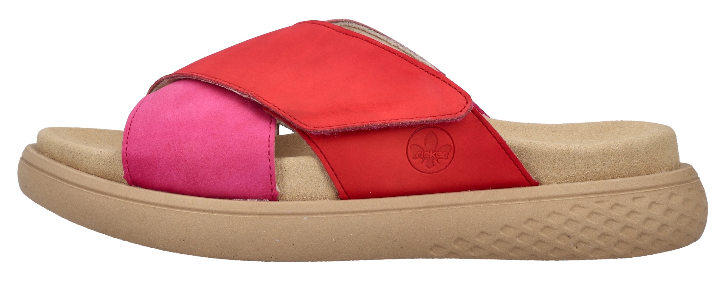 Rieker Pantolette, Sommerschuh, Strandschuh, Hausschuh, Schlappen mit bequemem Fußbett