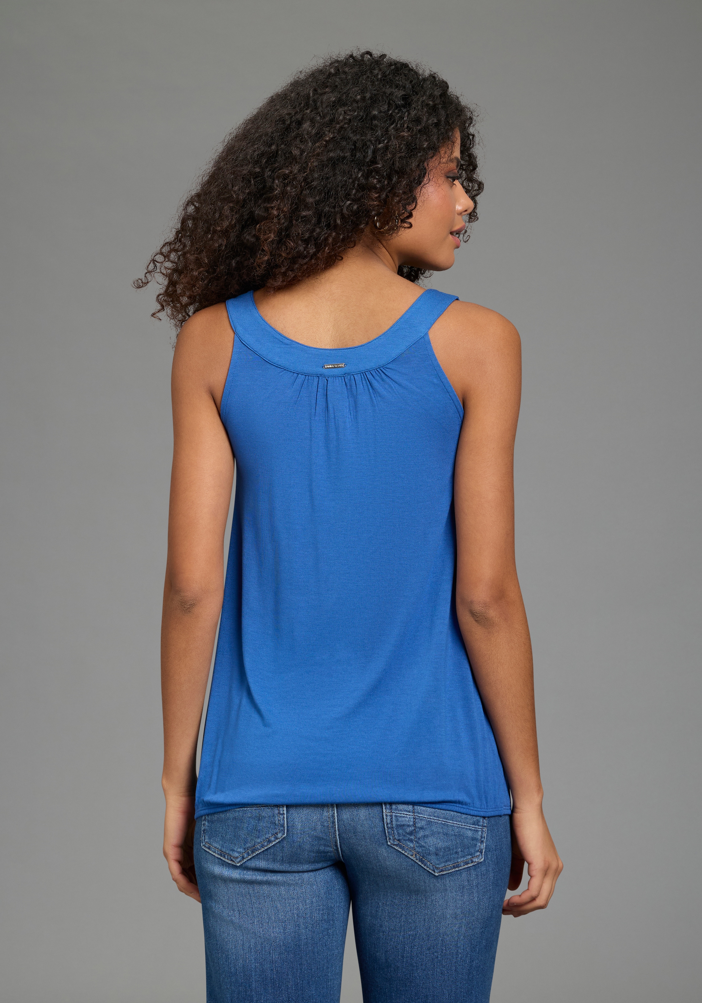 Laura Scott Tanktop 2er-Pack,  figurumspielende Passform, Gummizug am Saum, in Sommerfarben