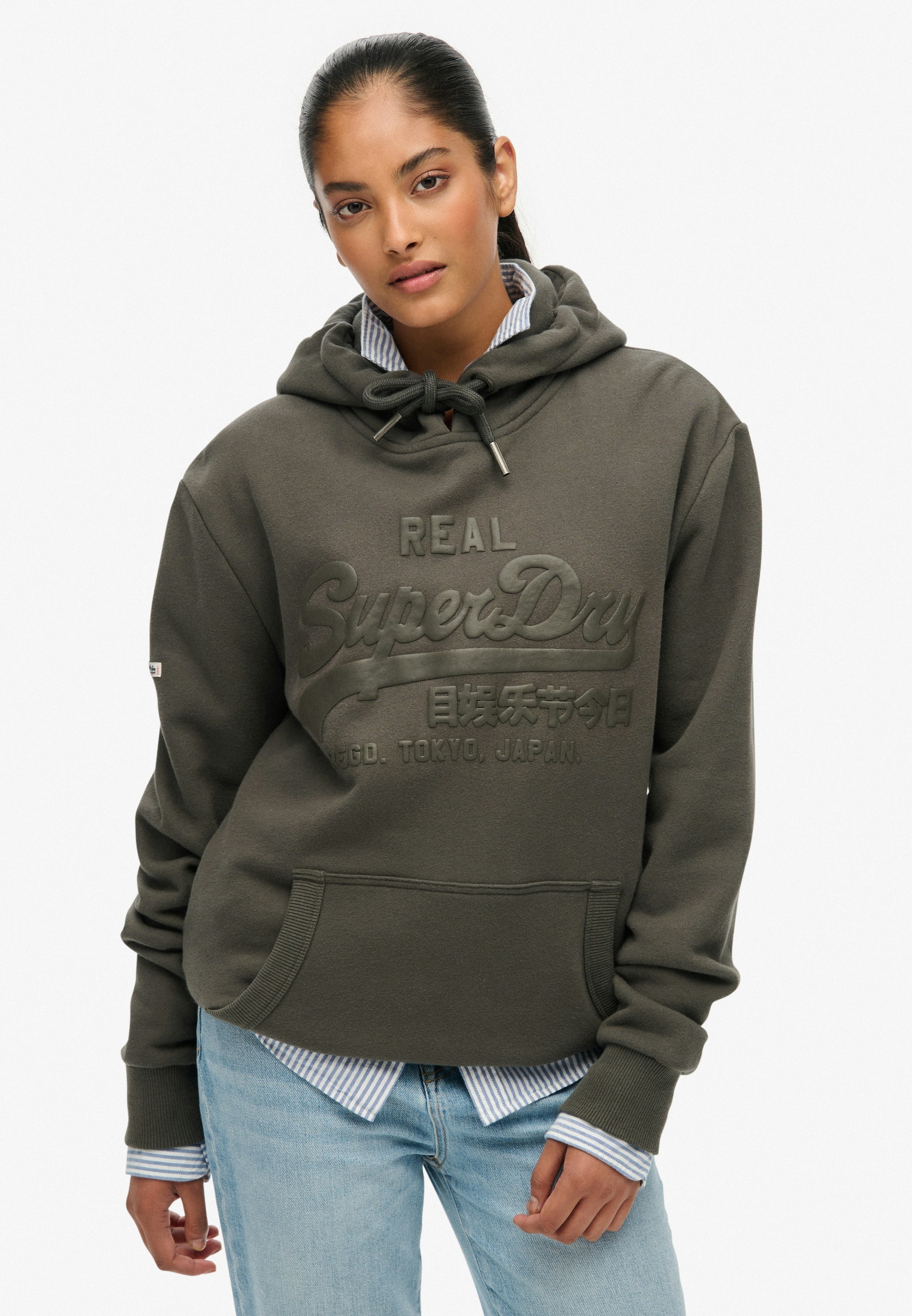 Superdry Kapuzensweatshirt »VL TONAL HOOD«, Baumwollmischung, angeraute Sweatware
