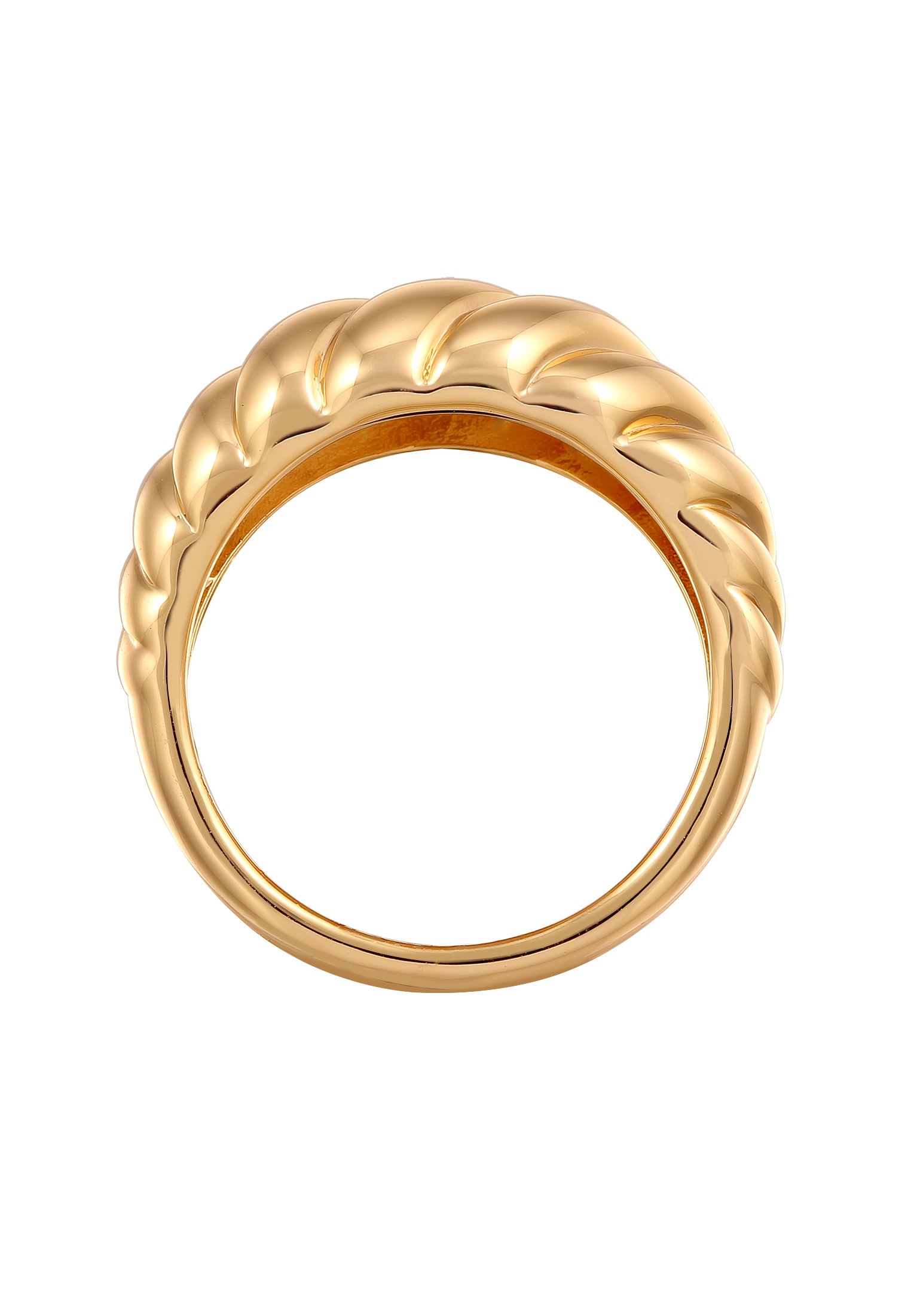 Elli Silberring »Ring Ring Organic Stil Rhodium-Finish Gold Messing«