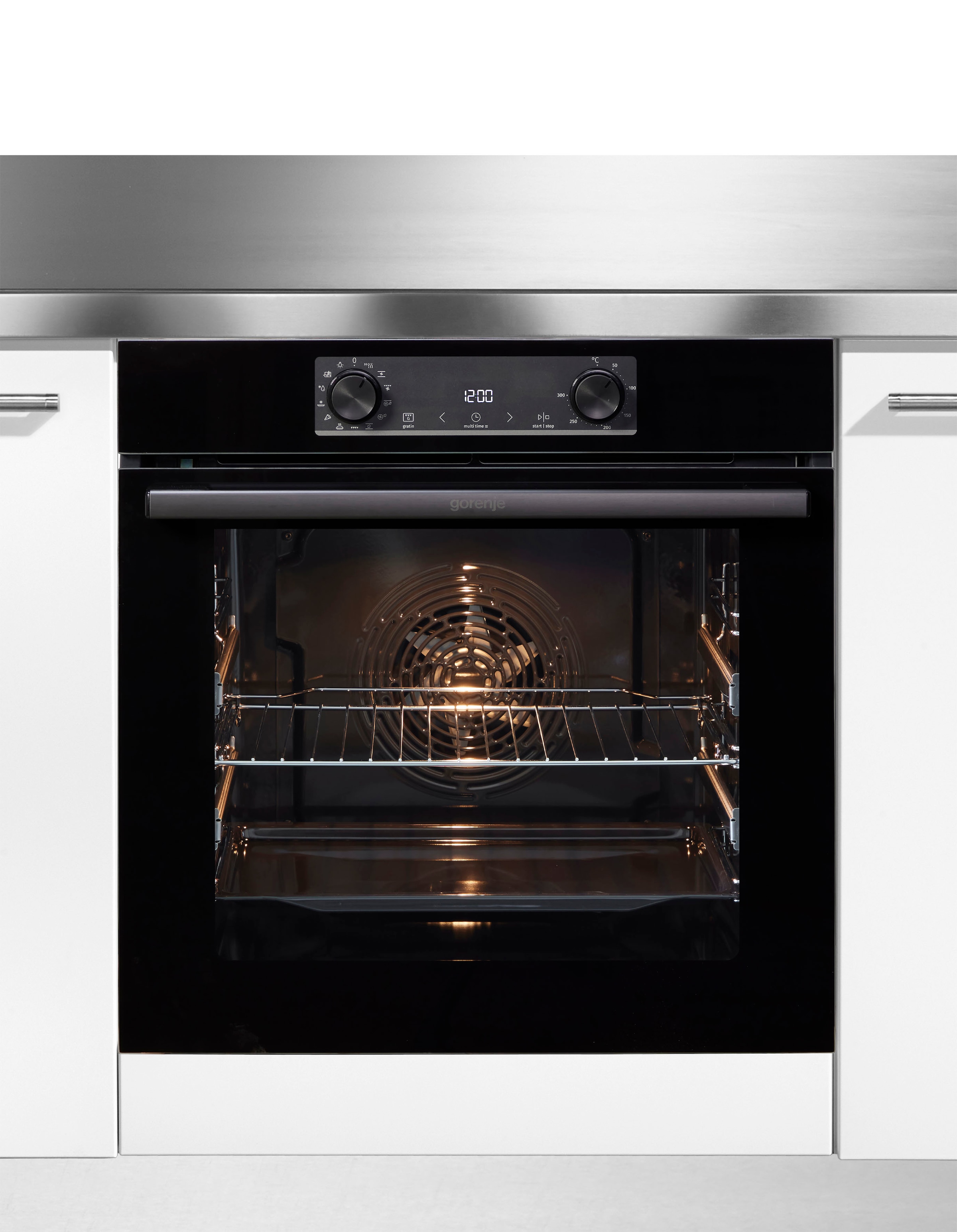 GORENJE Backofen  »BPS6737E09BGOT«, mit 2-fach-Teleskopauszug, Pyrolyse-Selbstreinigung, Pyrolyse: Selbstreinigung durch hohe Hitze ohne Chemie
