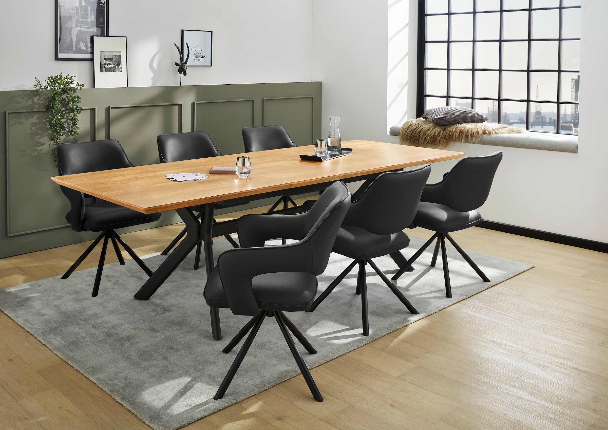 Jockenhöfer Gruppe Esszimmerstuhl »Lambert« (Set) 4 Stk.4-Fuss-Stuhl, Drehfunktion (360°), Lederoptik, bis 150 kg belastbar