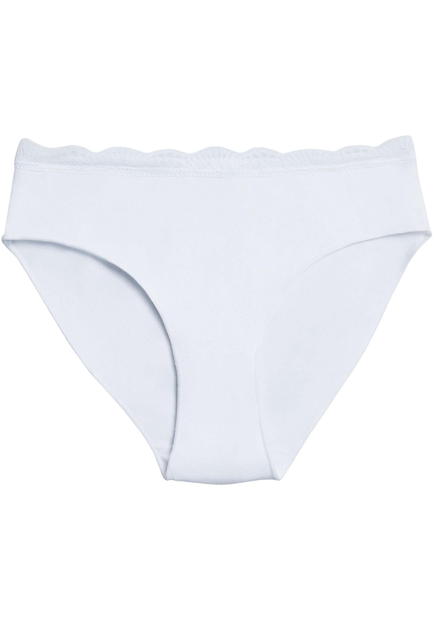 YSABEL MORA Midislip »BASIC COLLECTION COTTON WITH LACE«, (3er Pack), mit bedecktem Schnitt und feiner Spitze