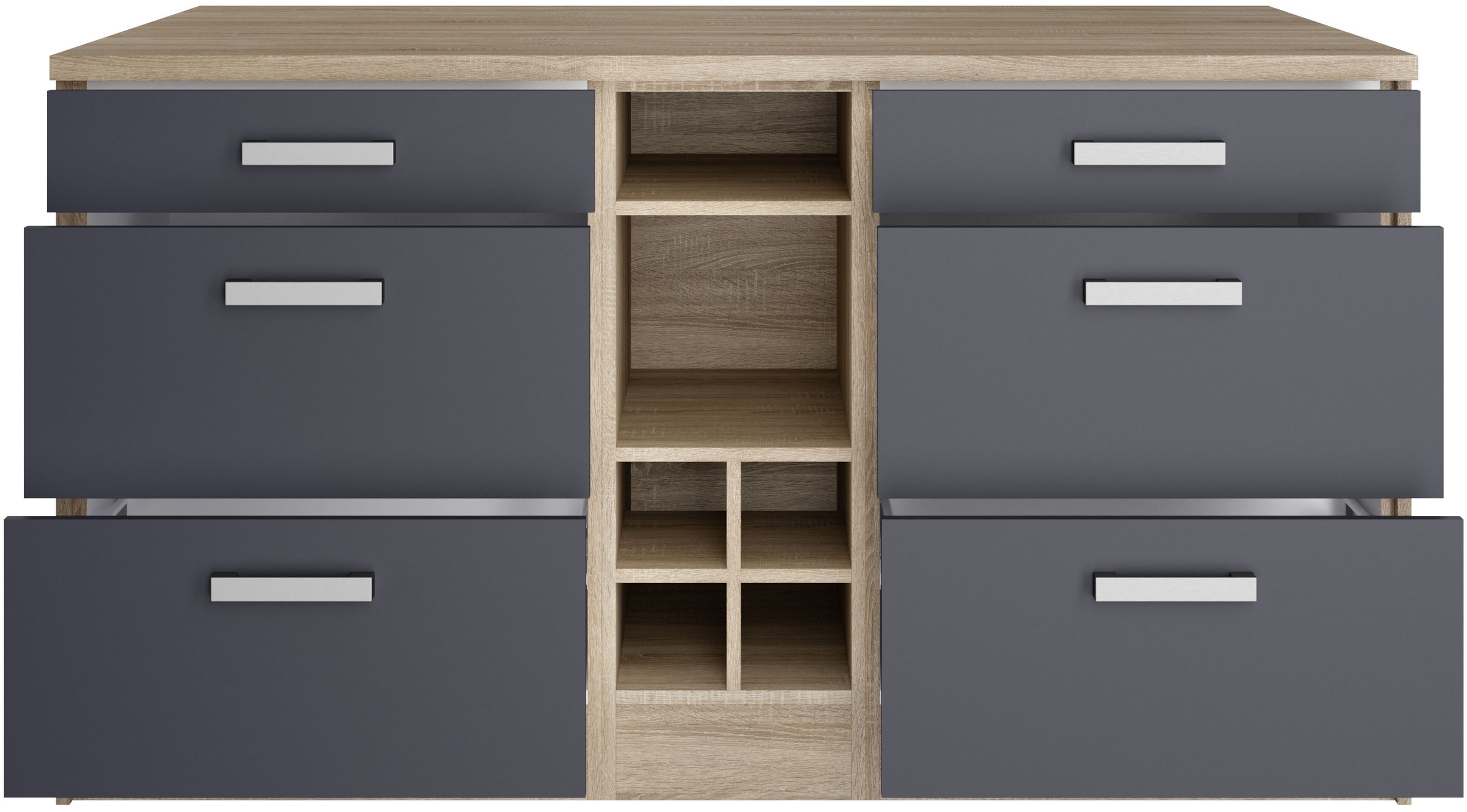 KOCHSTATION Kücheninsel »KS-Toronto«, Breite 153 cm, MDF-Fronten, Flaschenregal