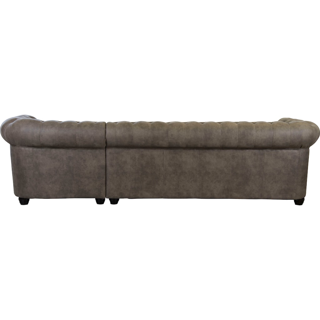 Home affaire Chesterfield-Sofa »Rysum«, Chesterfield-Optik mit Ottomanen-Abschluß