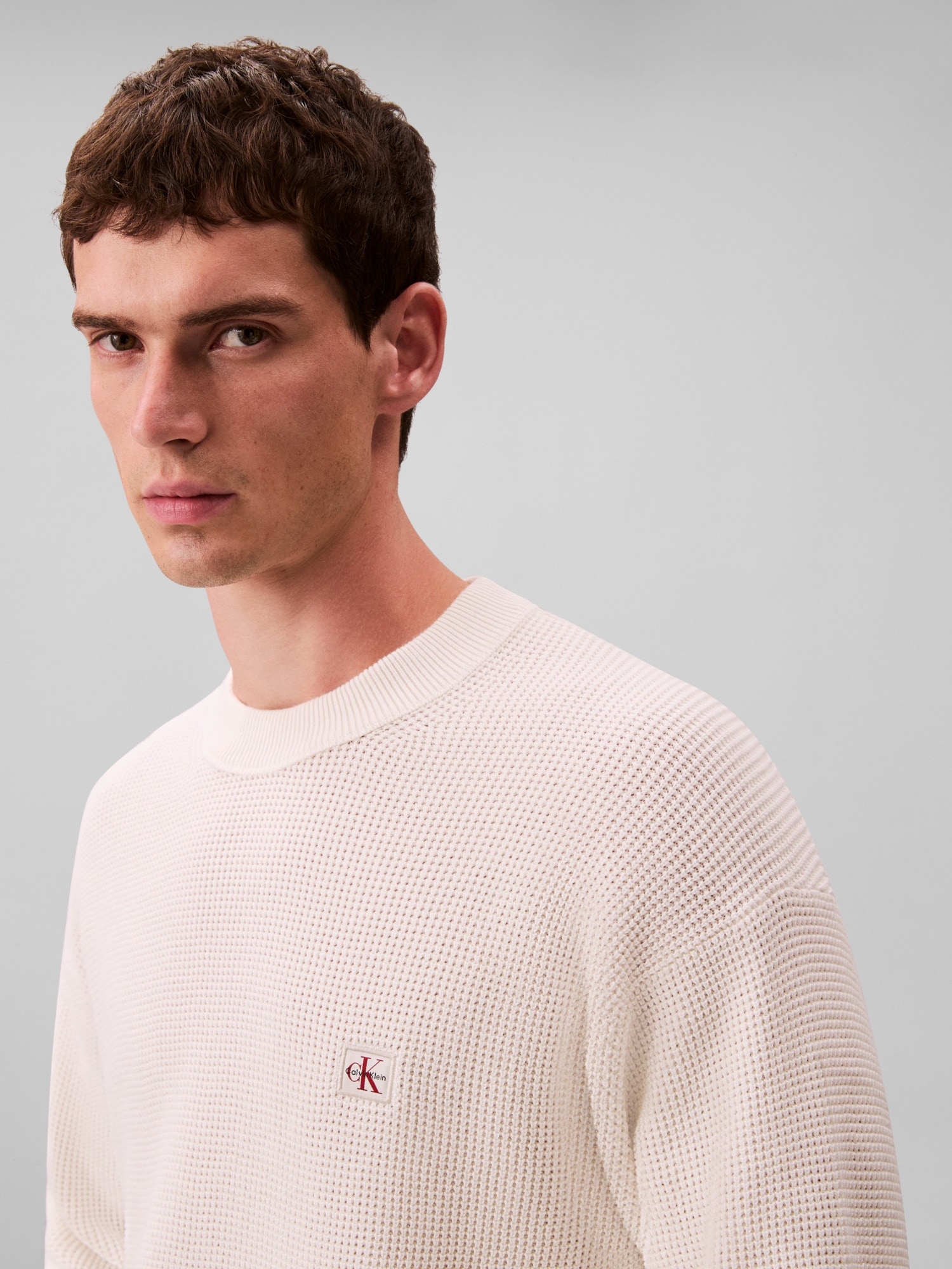 Calvin Klein Jeans Rundhalspullover »LS EZ COTTON WAFFLE CRWNK SWTR 9« Rundhalsausschnitt, regular fit