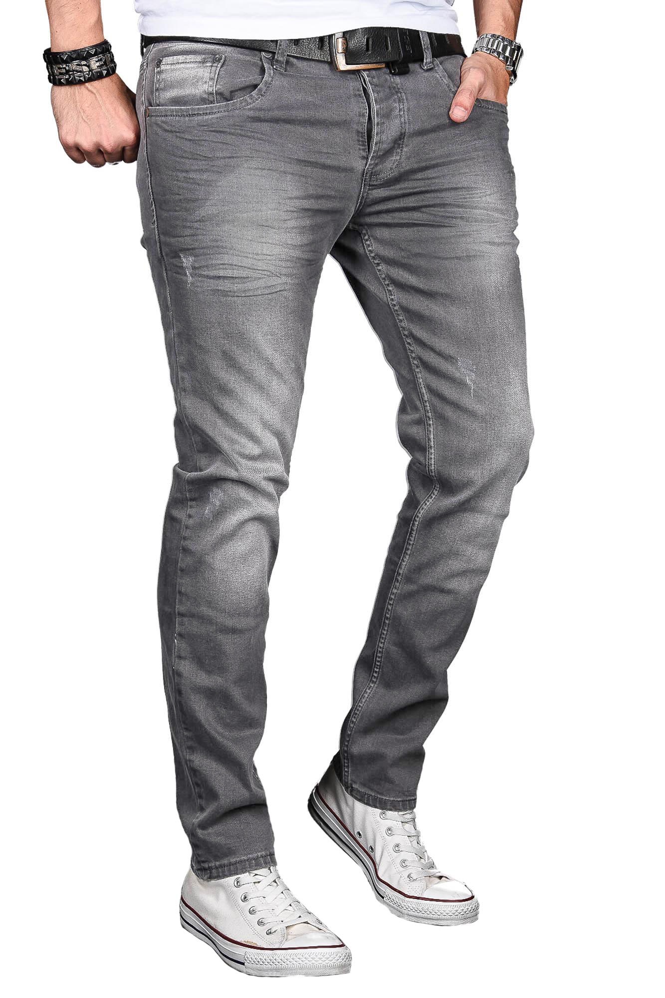 Alessandro Salvarini Slim-fit-Jeans »A. Salvarini Designer Herren Jeans Hose Basic Stretch Jeanshose Regular Slim«