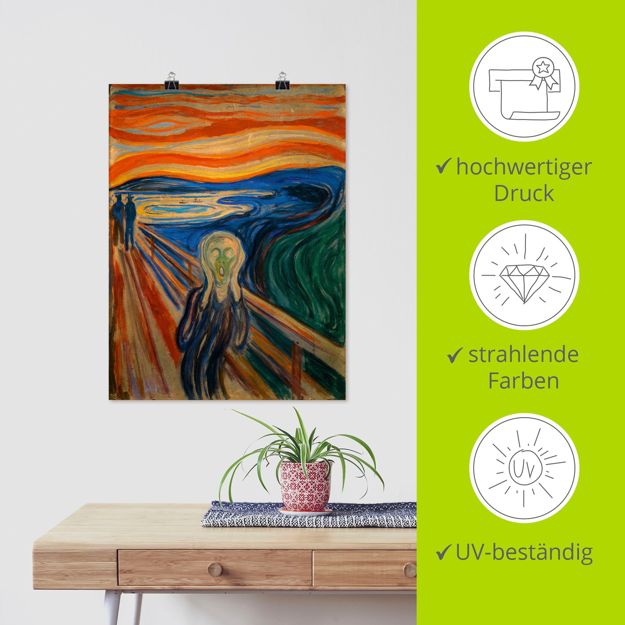 Artland »Der Schrei. 1893« Mann 1 Stk. tlg. als Alubild, Leinwandbild, Poster in verschied. Größen