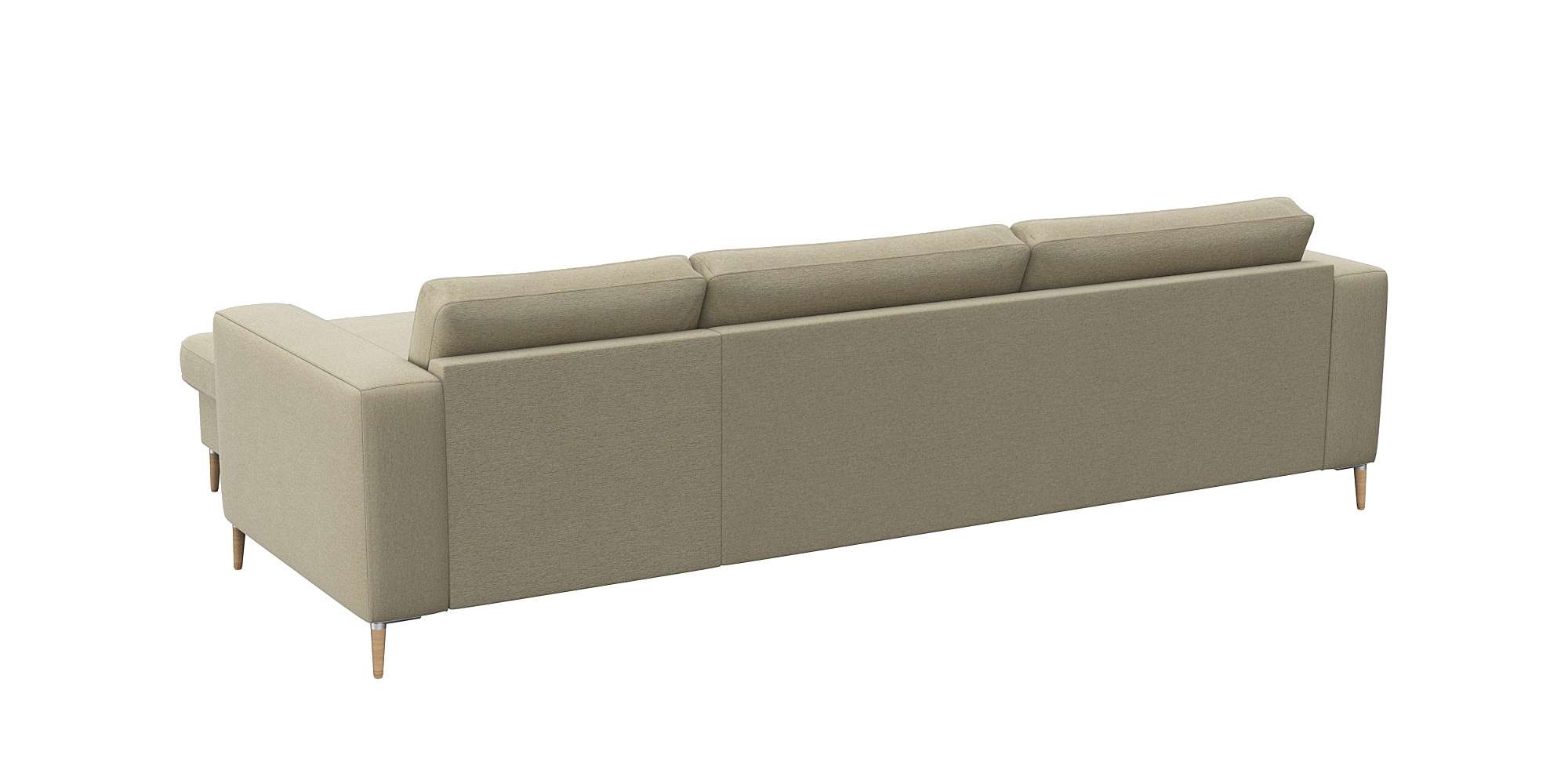 FLEXLUX Ecksofa »Fiore, super Sitzkomfort durch Kaltschaum im Sitz, L-Form«, breite Armlehnen, Kaltschaum, Füße Alu+ Eiche