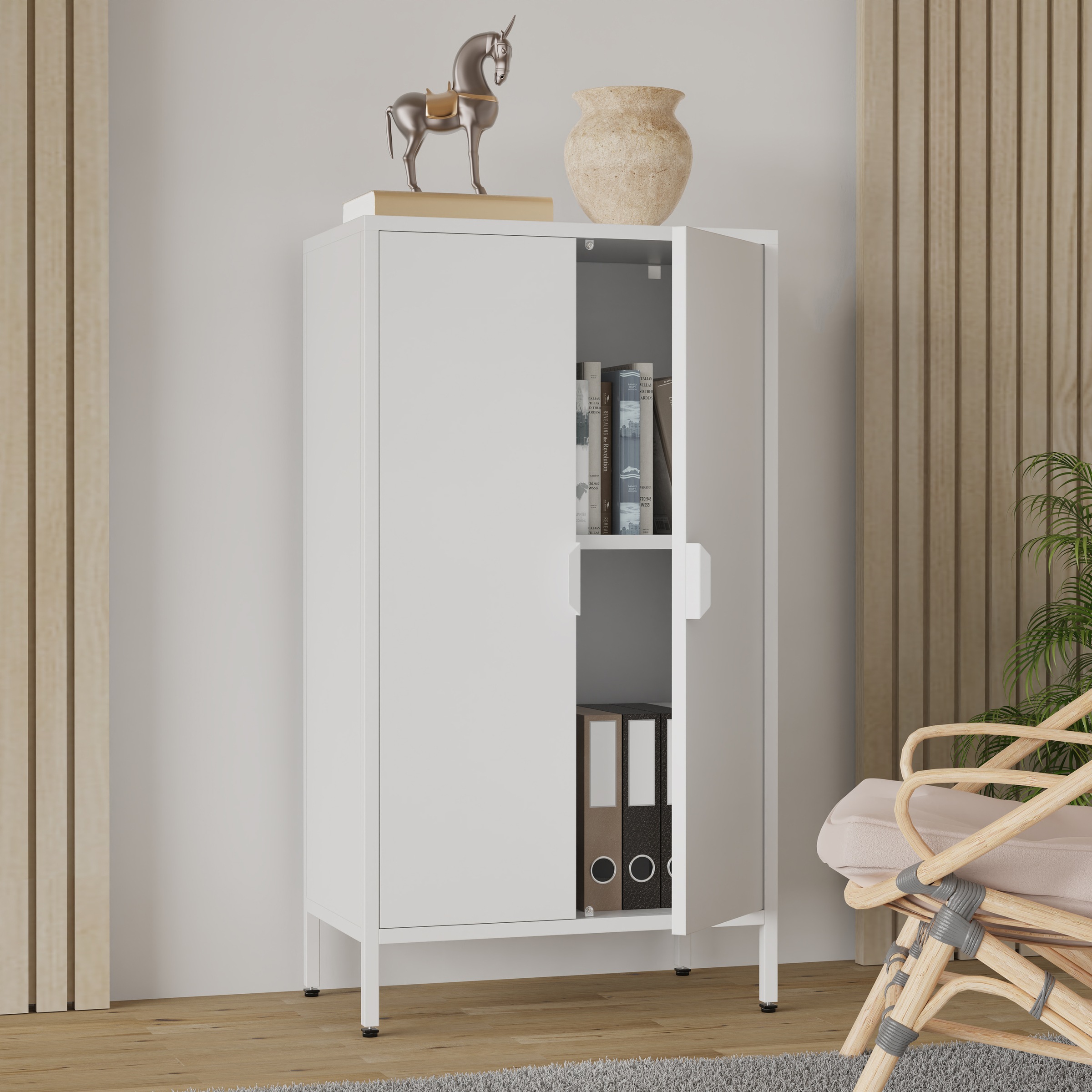 VCM Kommode »Stahl Kommode Sideboard Schrank Drehtüren Flokas M« 1 Stk. tlg.