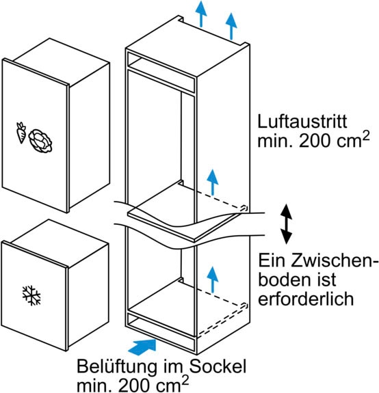 BOSCH Einbaugefrierschrank 6 »GIV11ADC0«, 71,2 cm hoch, 55,8 cm breit