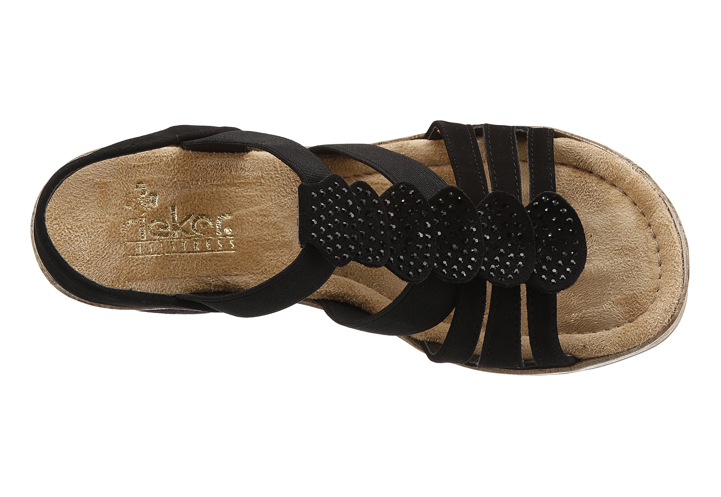 Rieker Sandalette, Sommerschuh, Sandale, Abendschuh, mit glitzernden Strass-Steinchen