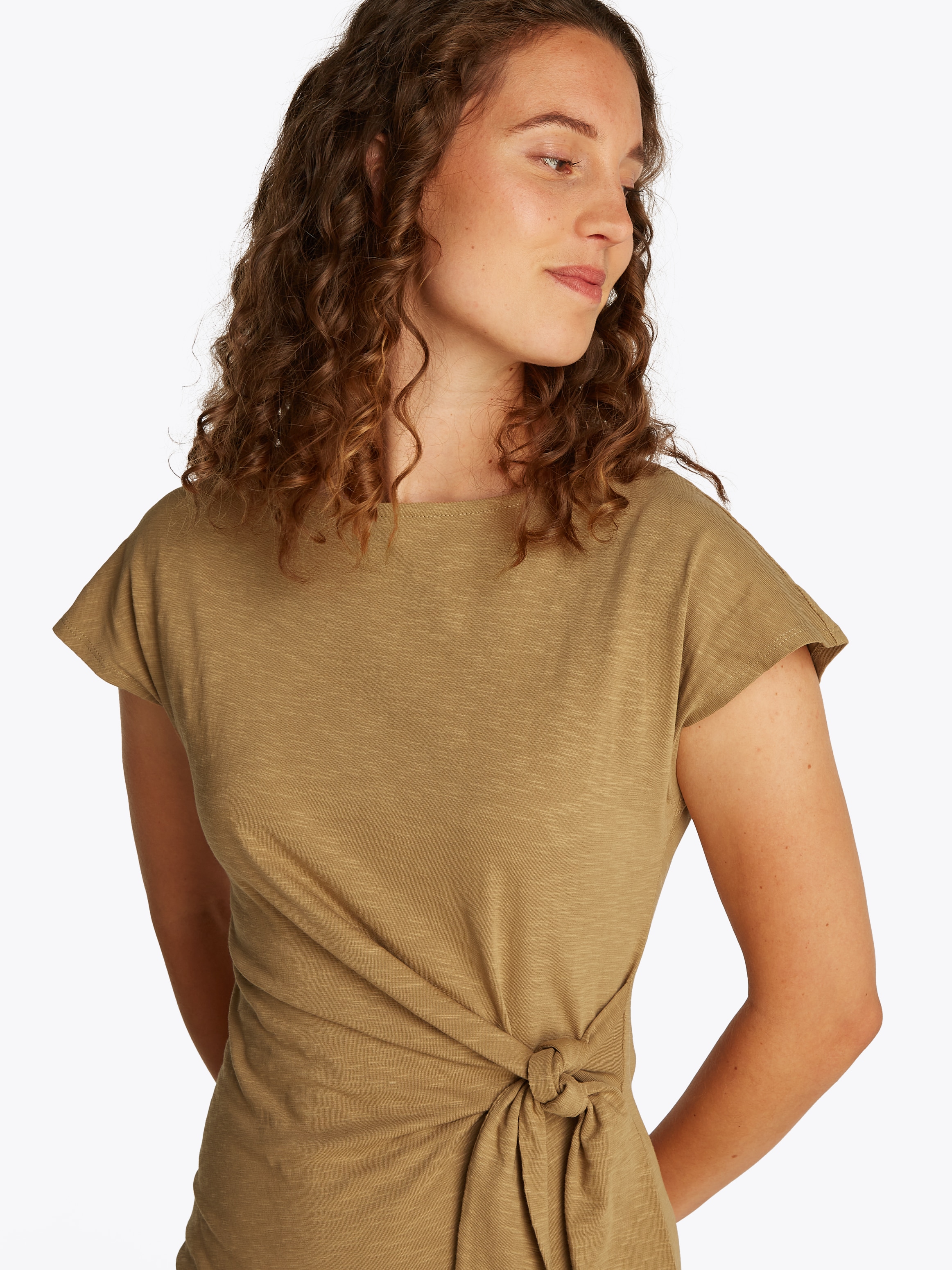 Tommy Hilfiger Midikleid »KNOT BOAT-NK MIDI DRESS SS«, mit Knotendetail