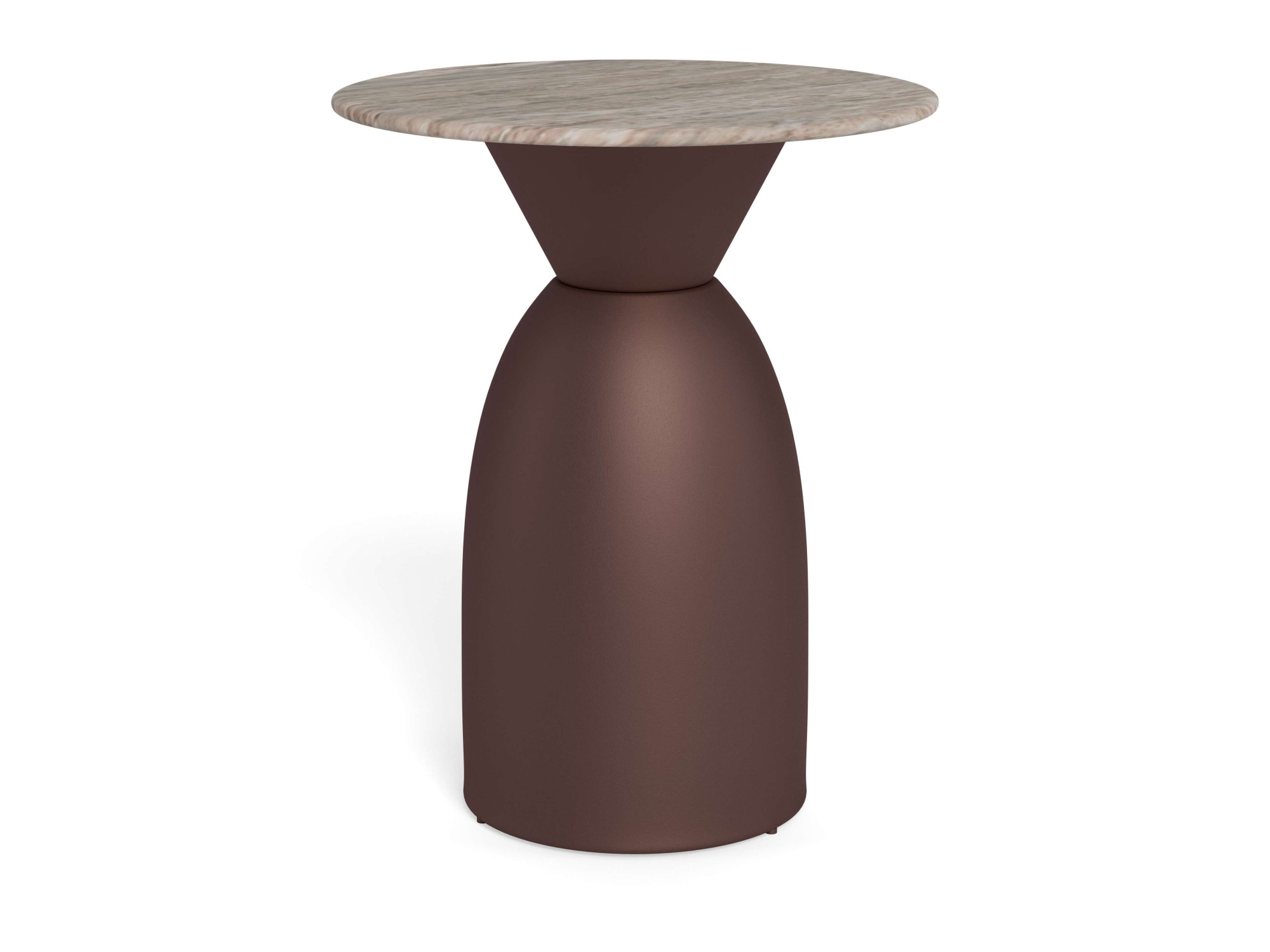 ACTONA GROUP Beistelltisch »Ferrol Kaffeetisch – elegant & kompakt mit grauer Marmorplatte« Grauer Toronto Marmor, mattes Bronze-Stahlgestell. Ø: 40 cm.