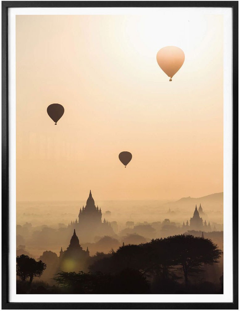 Wall-Art Poster »Morgen über Bagan«, Landschaften, (1 St.), Poster, Wandbild,  Bild, Wandposter bequem bestellen