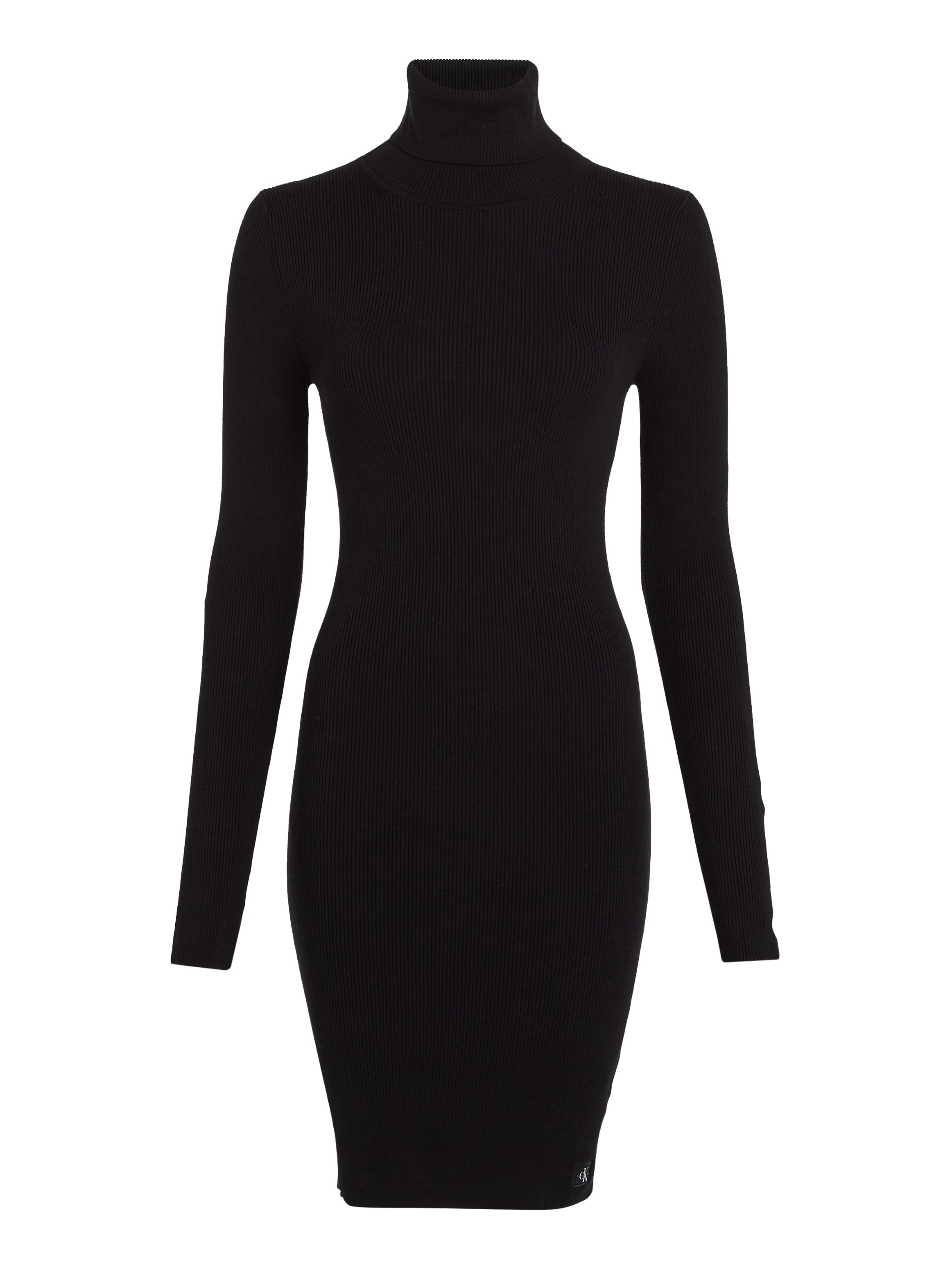 Calvin Klein Jeans Jerseykleid »WOVEN LABEL TIGHT SWEATER DRESS«, mit Rollkragen